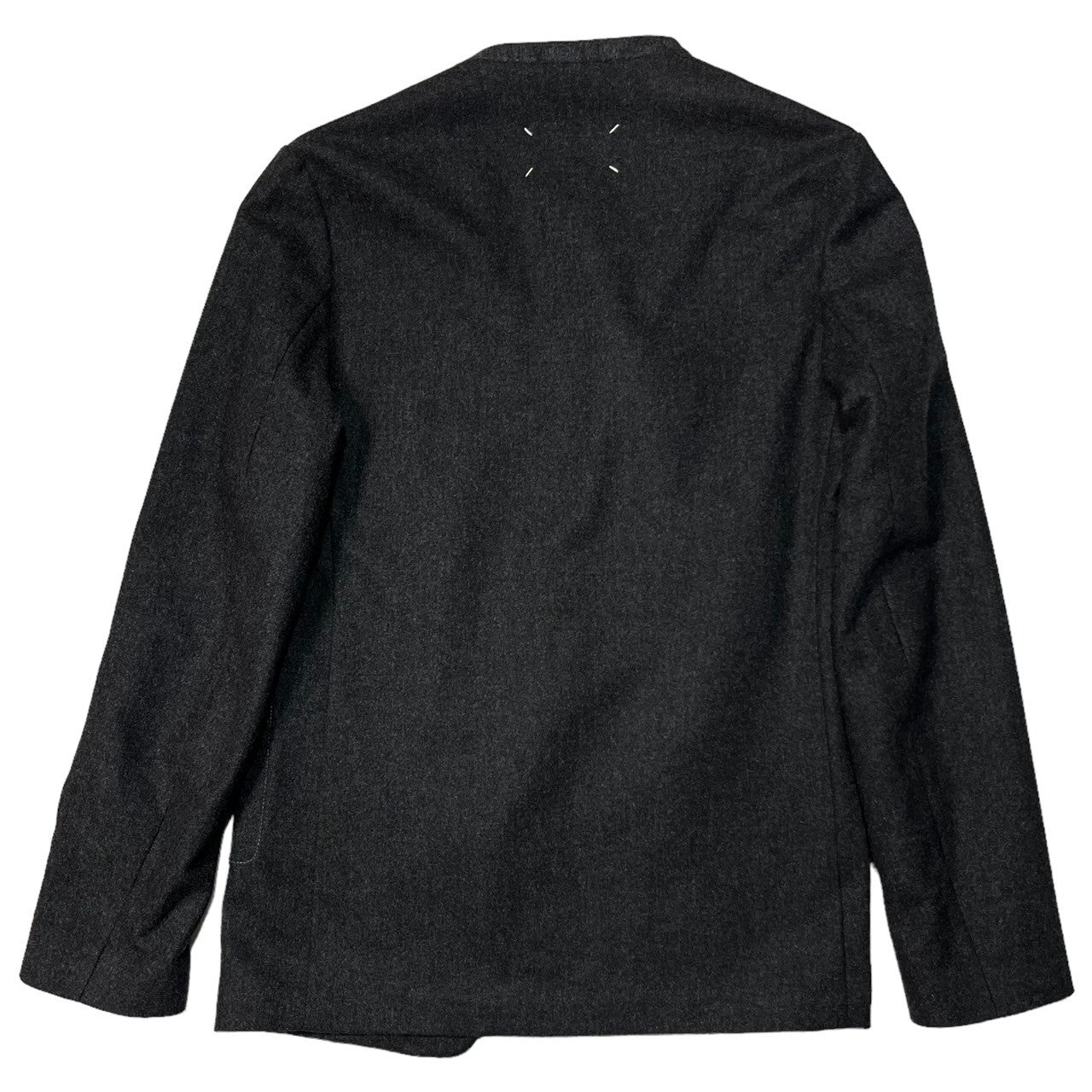 MAISON MARGIELA(メゾンマルジェラ) 19SS collarless jacket カラーレス ノーカラー ジャケット フランネルウール テーラード S50BN0392 44(S程度) Anthracitemelange ダークグレー ブラック系