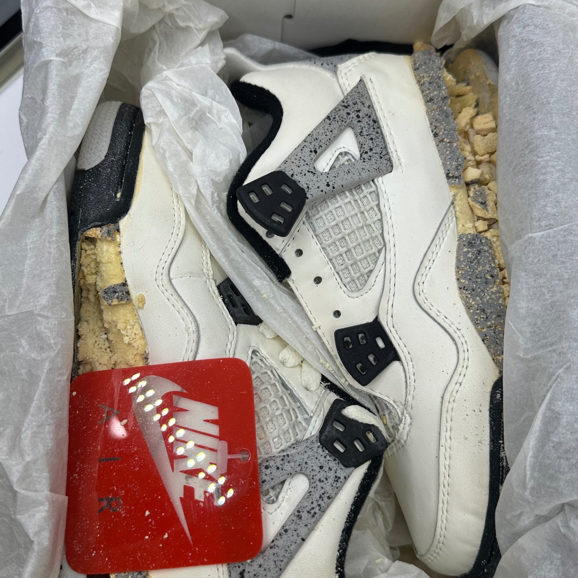 NIKE(ナイキ) 1989 AIR JORDAN 4 GS ”White Cement” エアジョーダン 4 ホワイト セメント 8449 1.5Y(20.5cm) ホワイト×グレー 80's 80年代 ヴィンテージ スニーカー