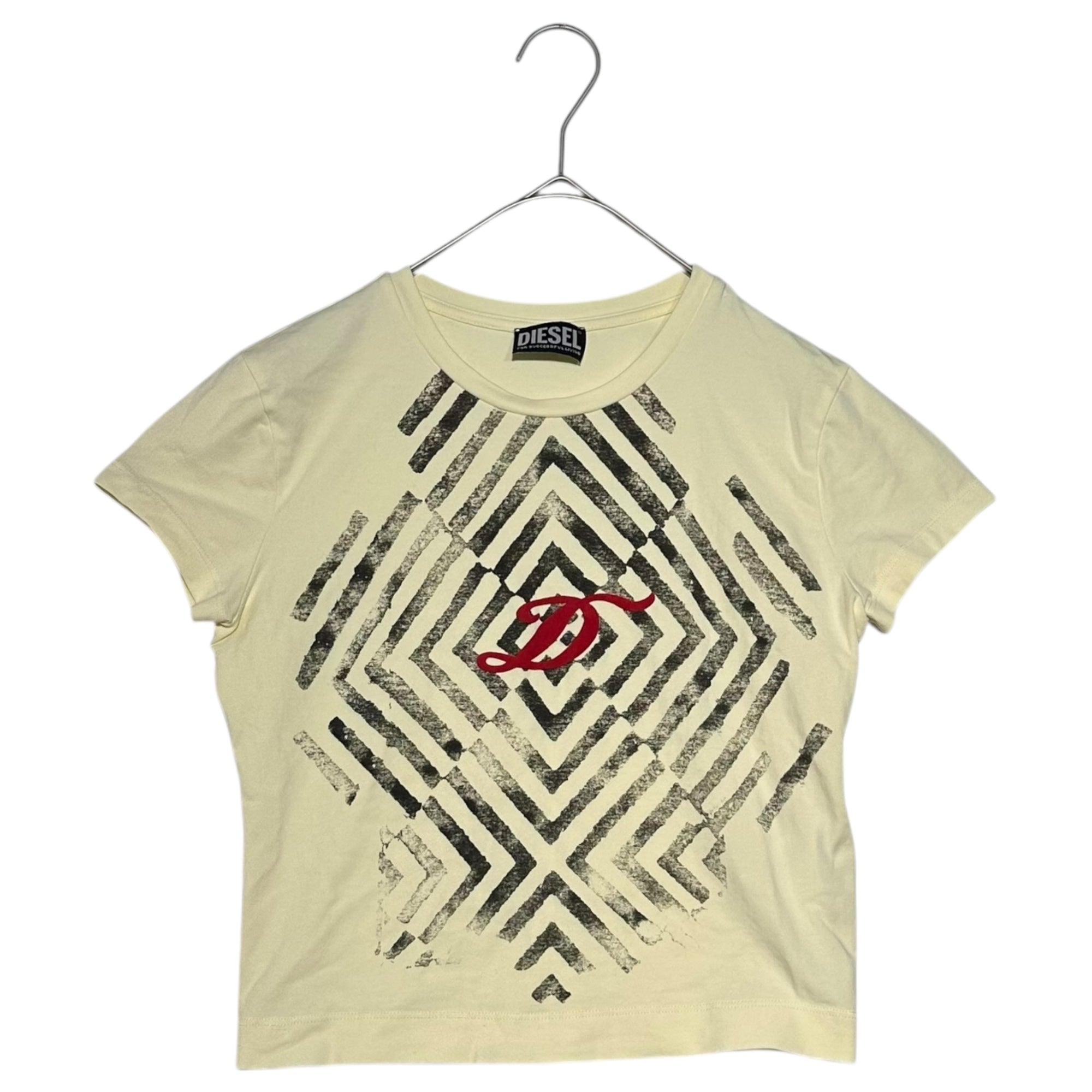 DIESEL(ディーゼル) T-UNCUTIE ピチ ロゴ Tシャツ M イエロー 幾何学模様