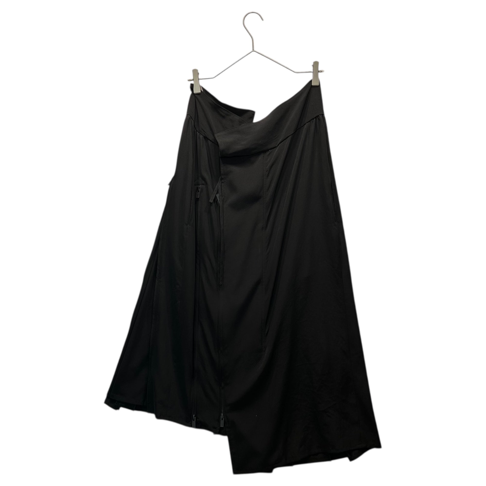 YOHJI YAMAMOTO(ヨウジヤマモト) 23AW Asymmetrical Zip Detail Skirt アシンメトリー ジップ ディテール スカート FX-S84-501 2(M程度) ブラック