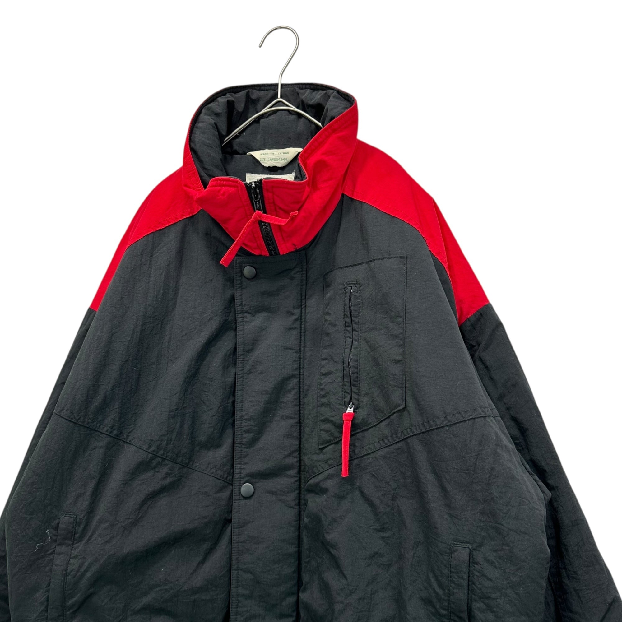 StJohnsbay(セントジョンズベイ) 90's Two-Tone Padded Zip-Up Jacket 90年代 バイカラー 中綿 ジップアップ ジャケット L ブラック×レッド
