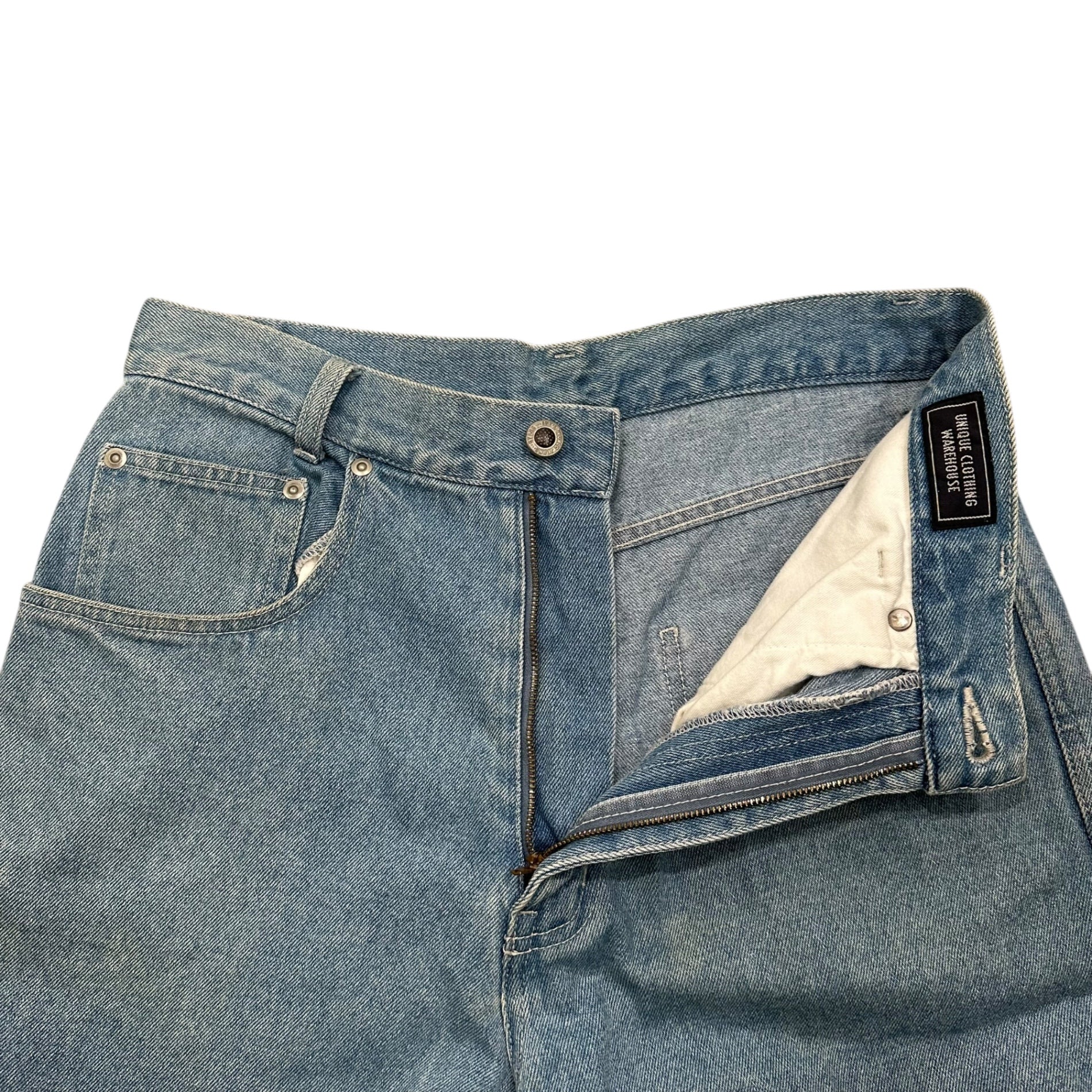 UNIQUE CLOTHING WAREHOUSE(ユニーククロージングウェアハウス) 80's DENIM SHORTS デニム ショーツ 約W30(78cm) ライトインディゴ 80年代 最初期タグ ヴィンテージ OLD UNIQLO ユニクロ パンツ