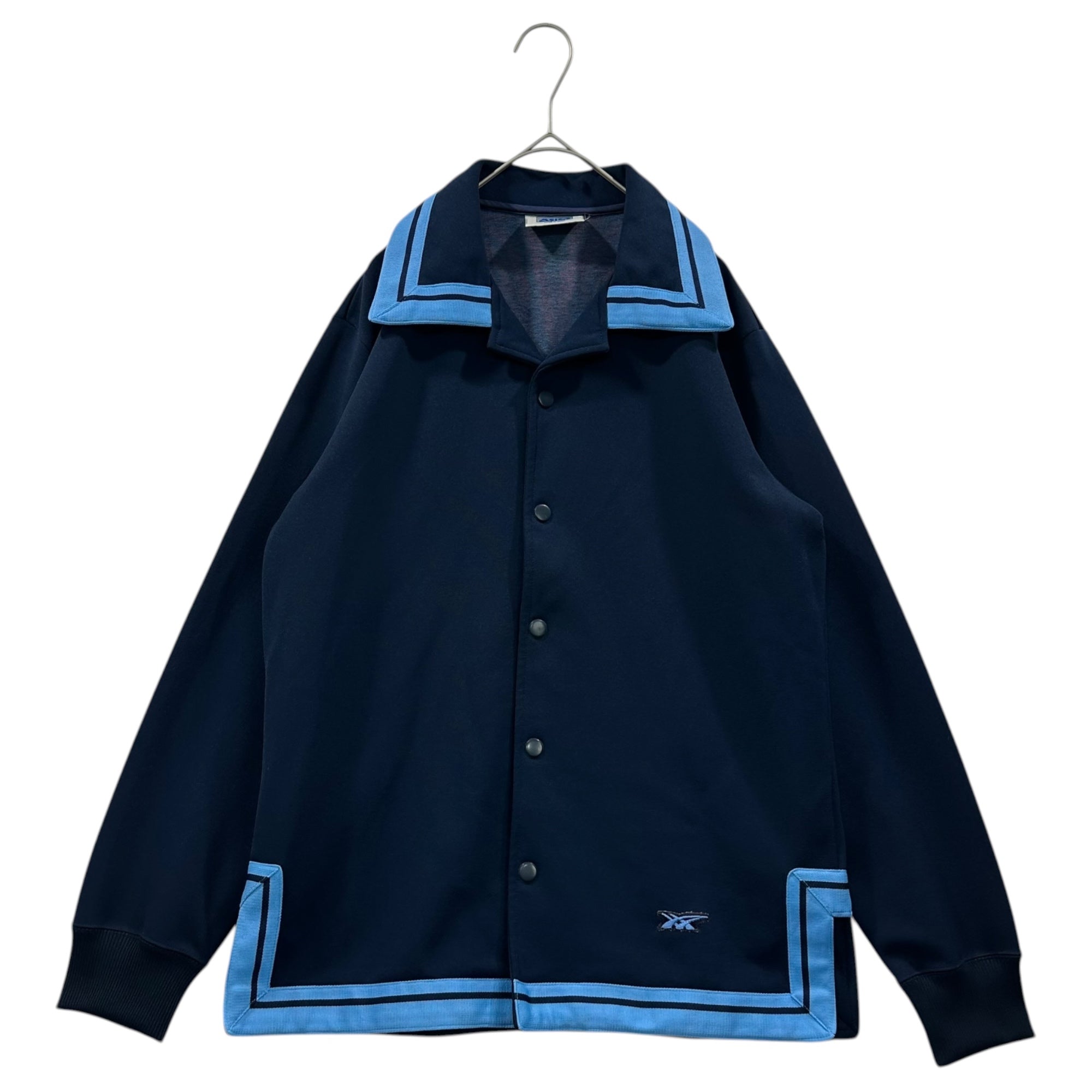 asics(アシックス) 70's～80's Snap-Button Track Top 70年 80年代 スナップ ボタン トラック ジャケット L ネイビー×ブルー ゴールドタイガー製造期