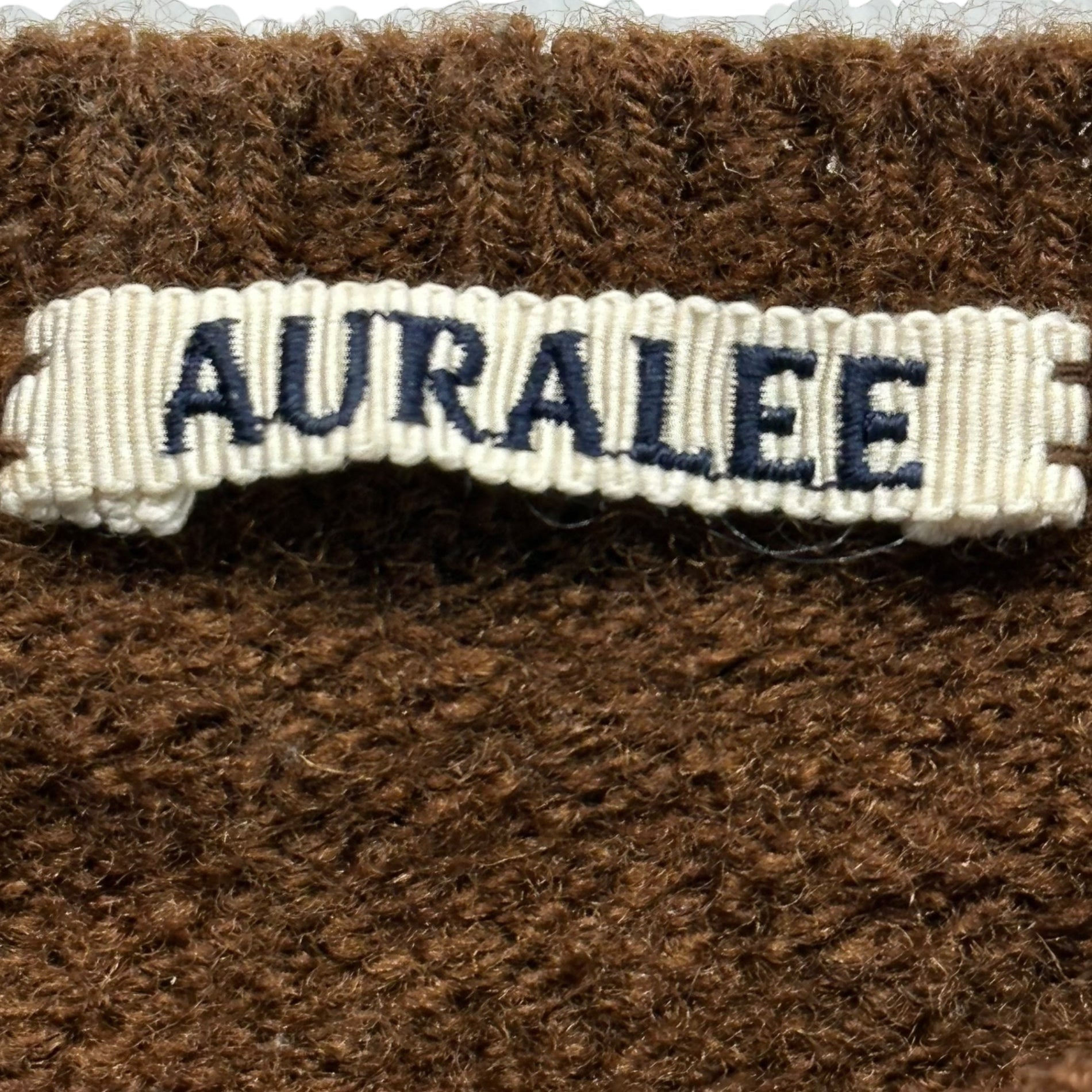 AURALEE(オーラリー) 18AW UNEVEN WOOL CORD P/O アンイーブン ウール コード プルオーバー ニット A8AP03WC 1(レディースM、メンズXXS程度) ブラウン