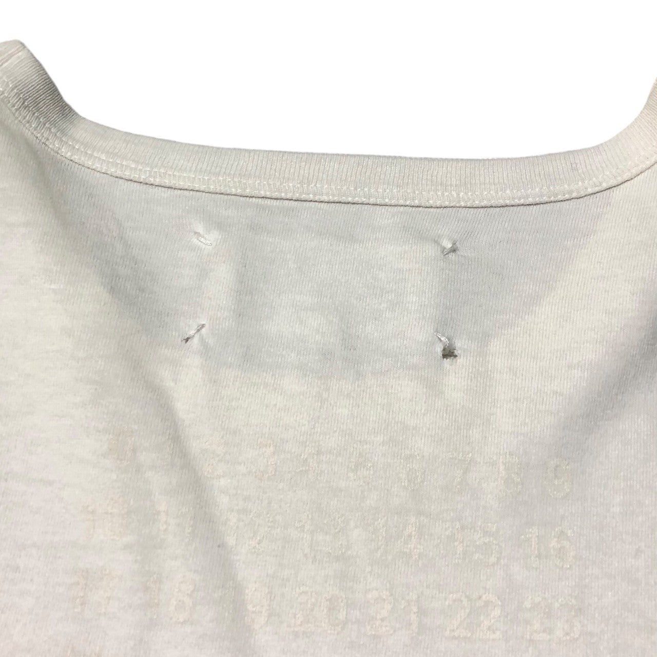 MAISON MARTIN MARGIELA(メゾンマルタンマルジェラ) 12SS Calendar tag back print T-shirt カレンダータグ バックプリント Tシャツ S30GC9996 SIZE S ホワイト 4つタグ位置に小穴有