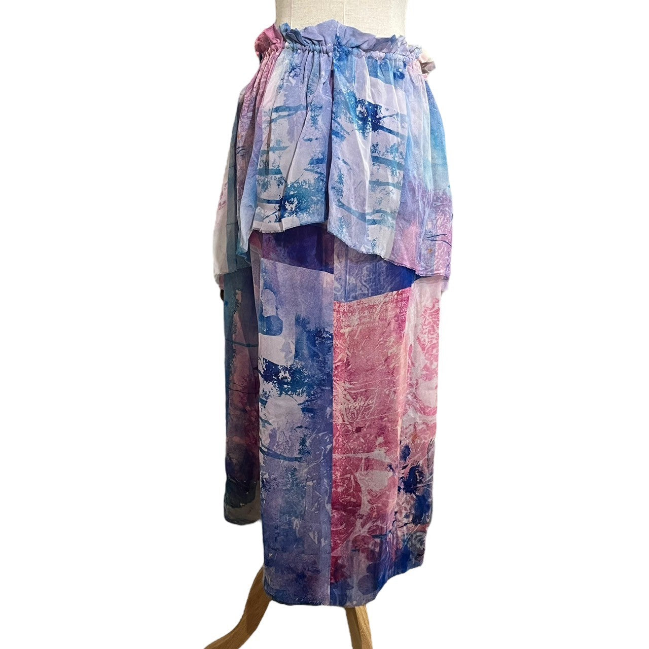 人気のクリスマスアイテムがいっぱい！ All-silk divka(ディウカ) layered シルク 総 skirt drawcord スカート