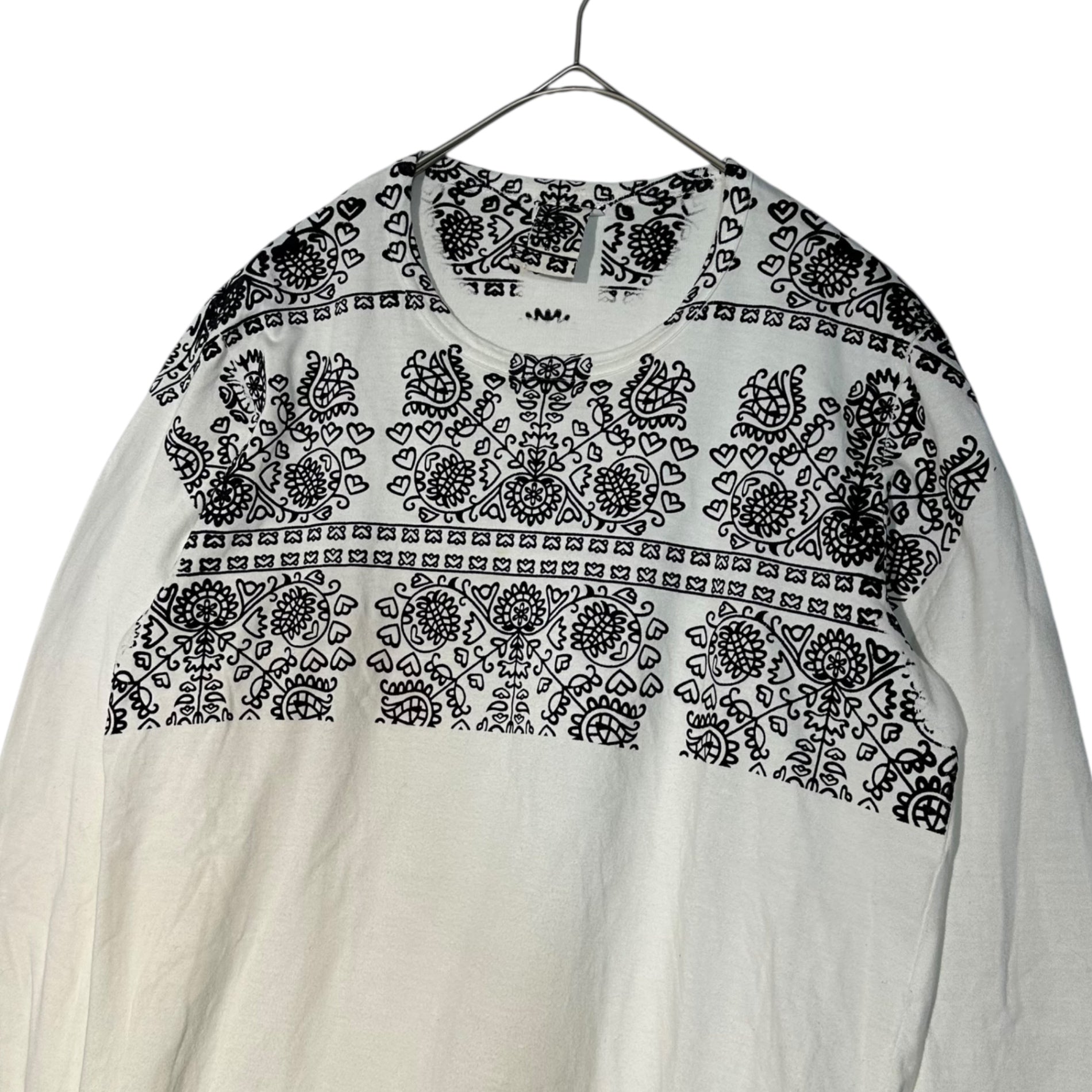 TAO COMME des GARCONS(タオコムデギャルソン) 09AW Flower Flocky Print T-Shirt フラワー フロッキー プリント Tシャツ 3D-T004 Ｍ ホワイト×ブラック AD2009