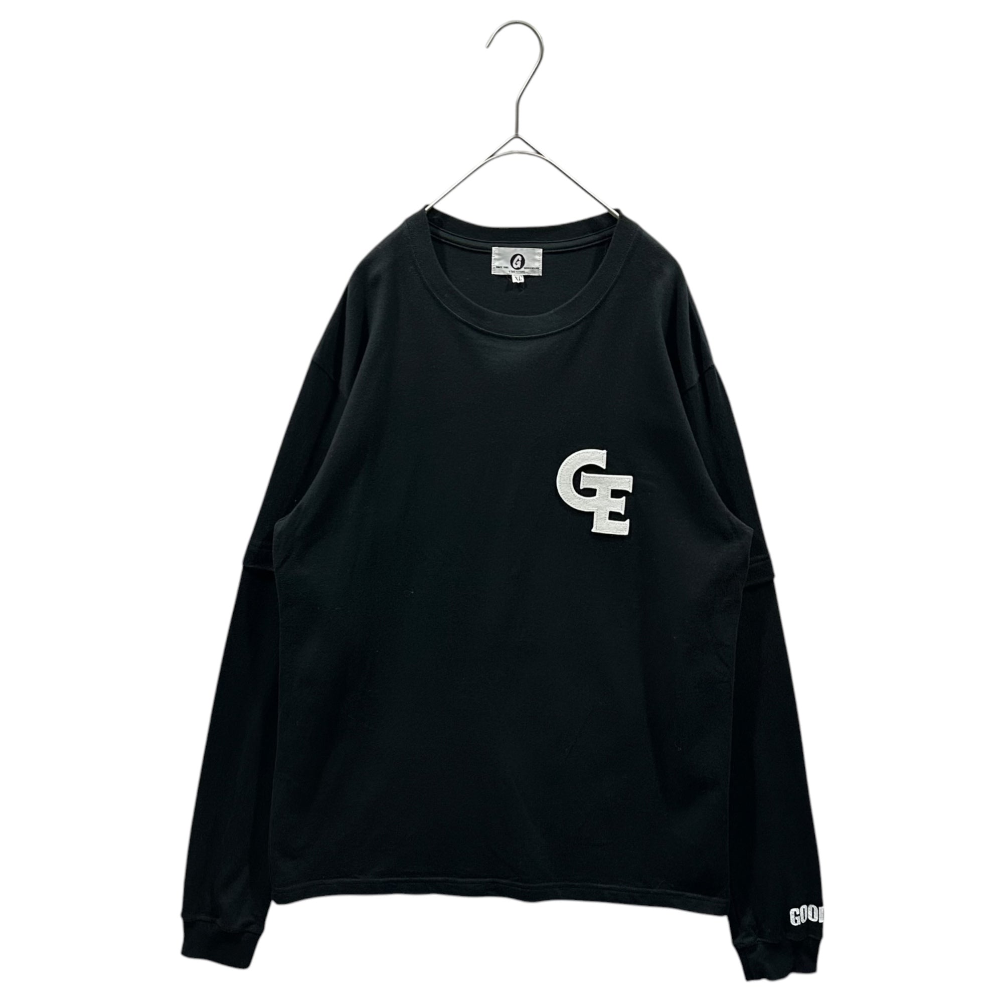 GOODENOUGH(グッドイナフ) One-point felt logo Gram G l/s T-shirt ワンポイント フェルト ロゴ グラムG 長袖 Tシャツ GE-136011 XL ブラック×ホワイト