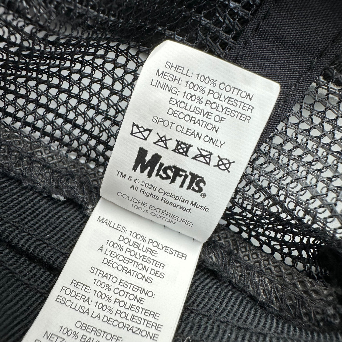 SUPREME(シュプリーム) 2026SS The Misfits Mesh Back 6-Panel ザ ミスフィッツ メッシュ スナップバック キャップ ブラック