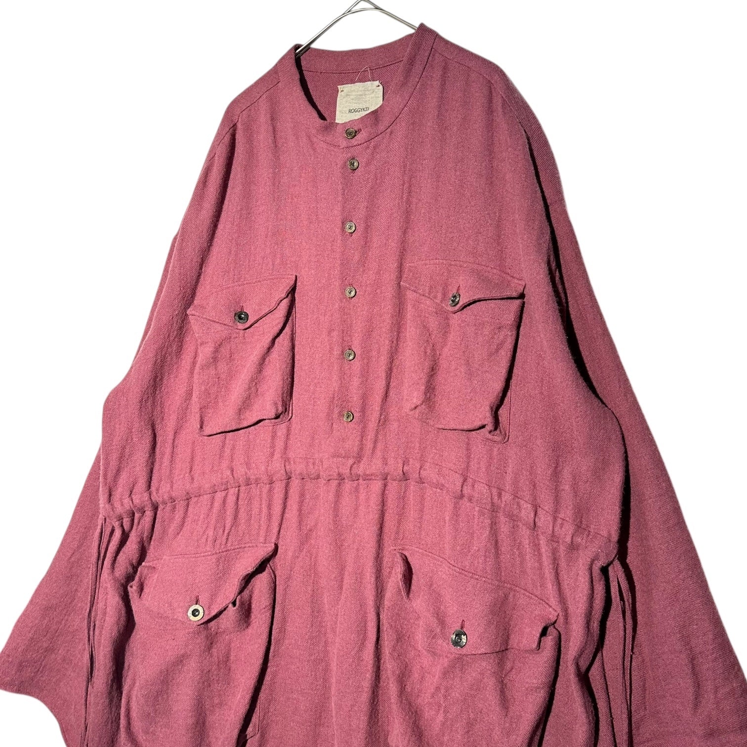 ROGGYKEI(ロギーケイ) 4-Pocket Gathered Waist Linen-Wool One-Piece 4ポケット ウェスト ギャザー リネン ウール ワンピｰス SH03/01 M ピンク