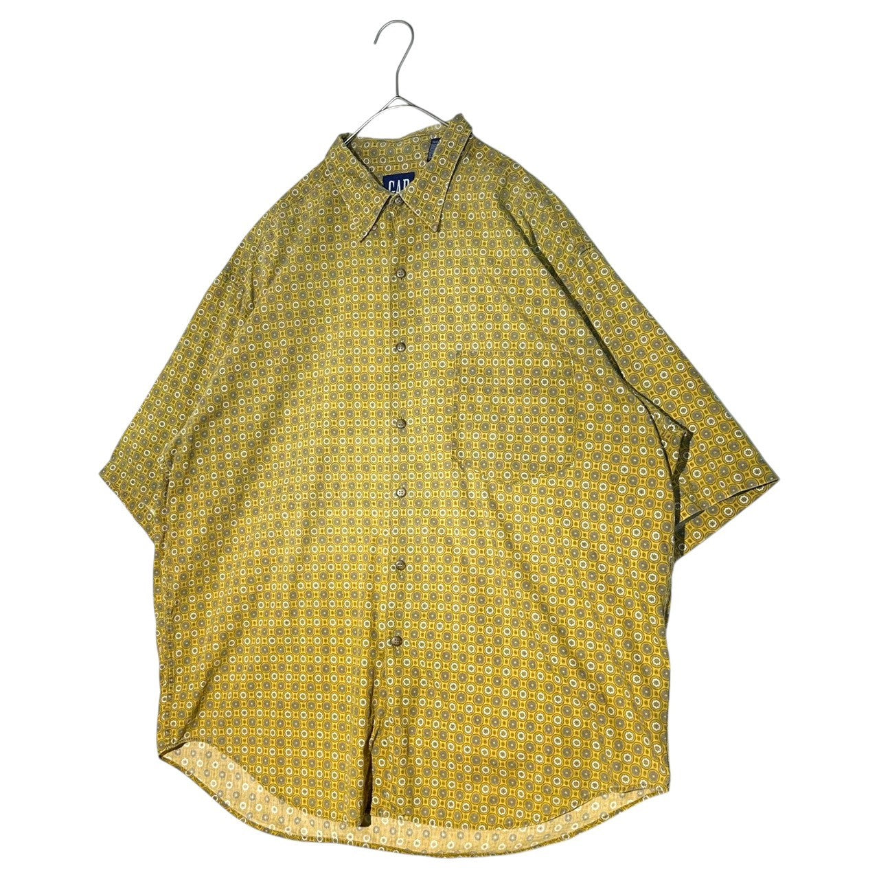 OLD GAP(オールドギャップ) Old Short Sleeve Patterned Shirt オールド 半袖 総柄 シャツ L マスタード