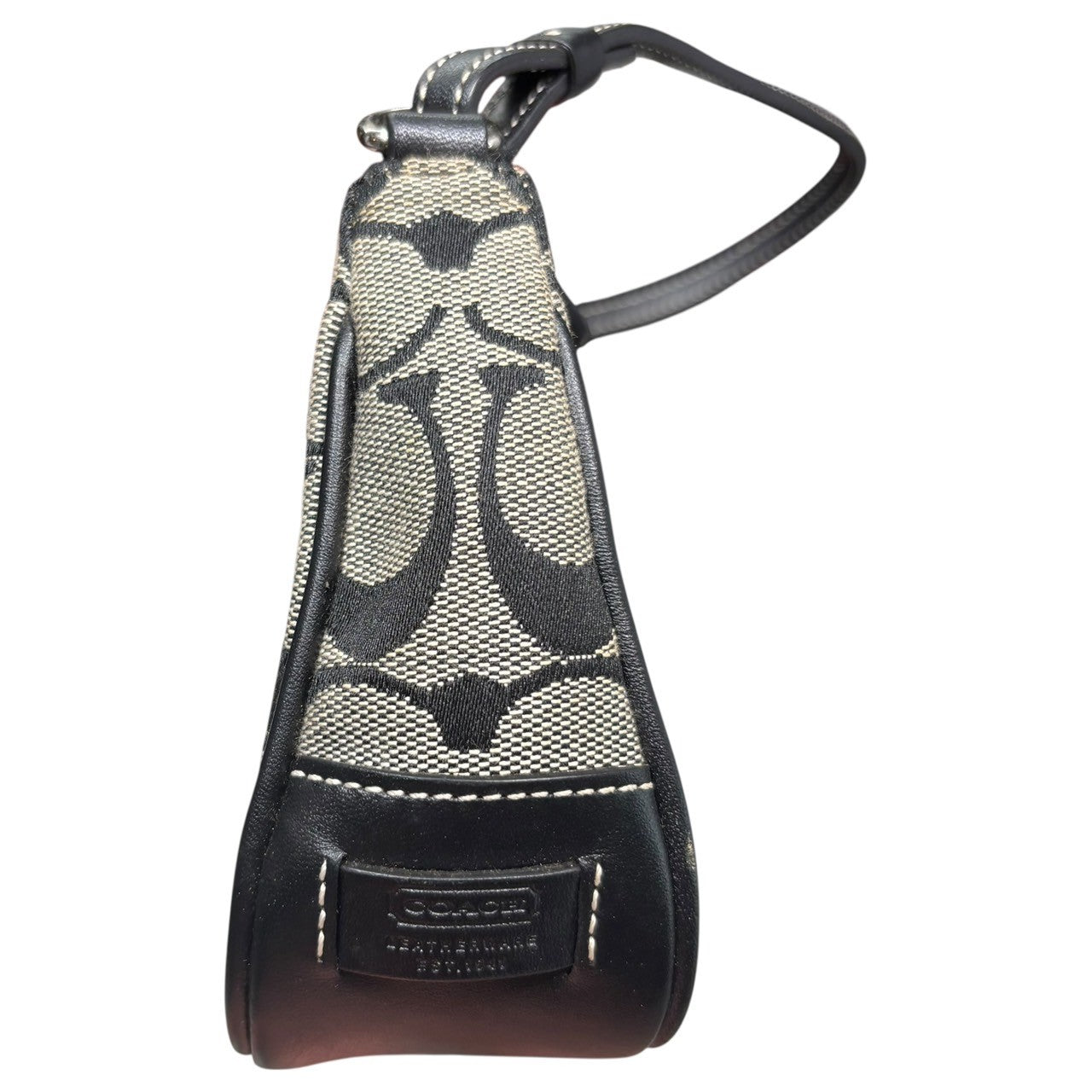 COACH(コーチ) Signature Canvas Accessory Pouch シグネチャー キャンバス アクセサリー ポーチ 6094 ブラック×グレー ワンショルダー ミニ バッグ