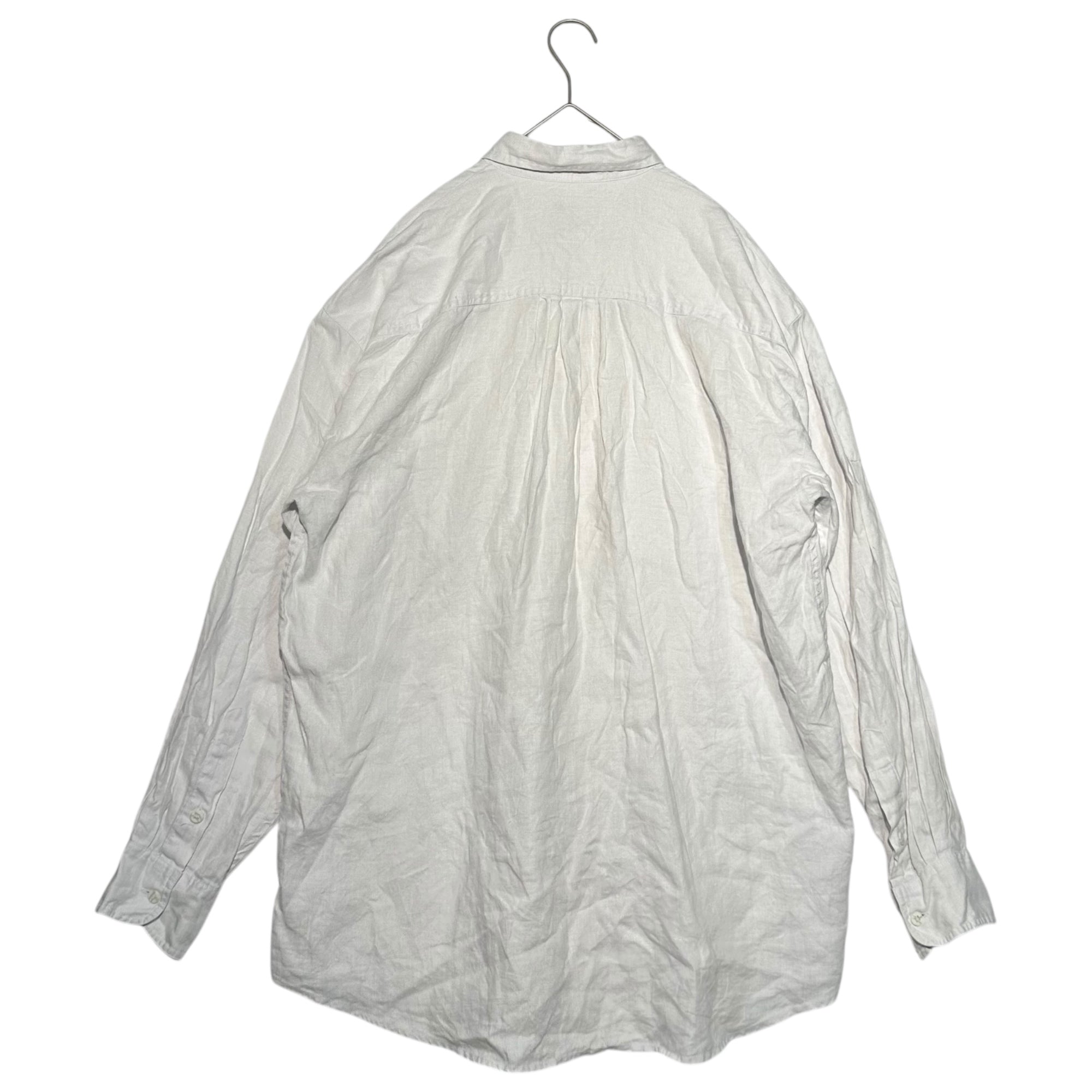 GOOUCH(グーチ) Wide silhouette long-sleeved linen shirt ワイド シルエット 長袖 リネン シャツ S ホワイト