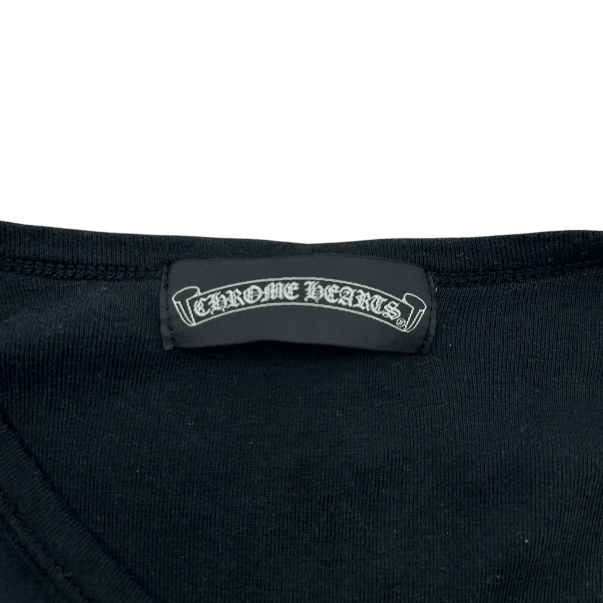 CHROME HEARTS(クロムハーツ) GUNZE V-Neck Mini T-Shirt グンゼ Vネック ミニ Tシャツ S ブラック Y2K