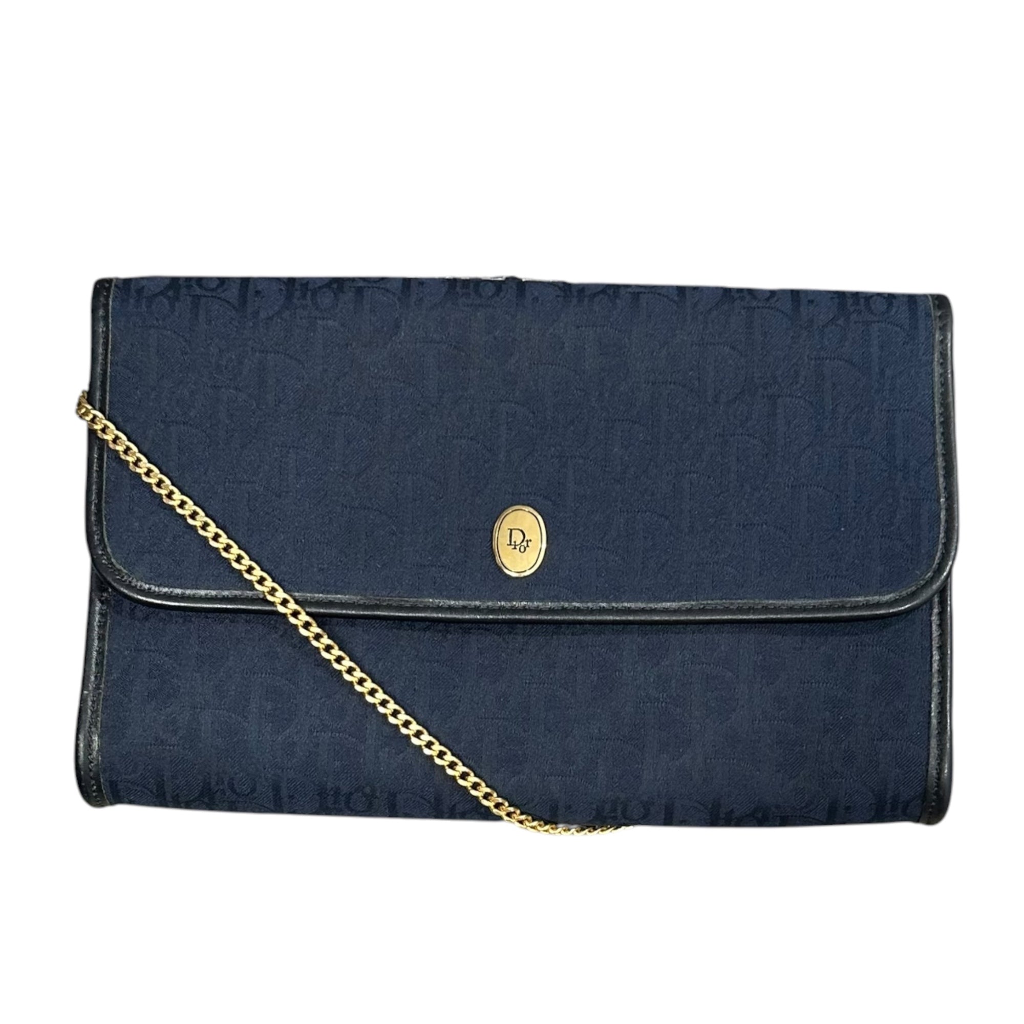 Christian Dior(クリスチャンディオール) 1970's Trotter Chain Shoulder Bag トロッター チェーン ショルダー バッグ ネイビー 70年代 ヴィンテージ