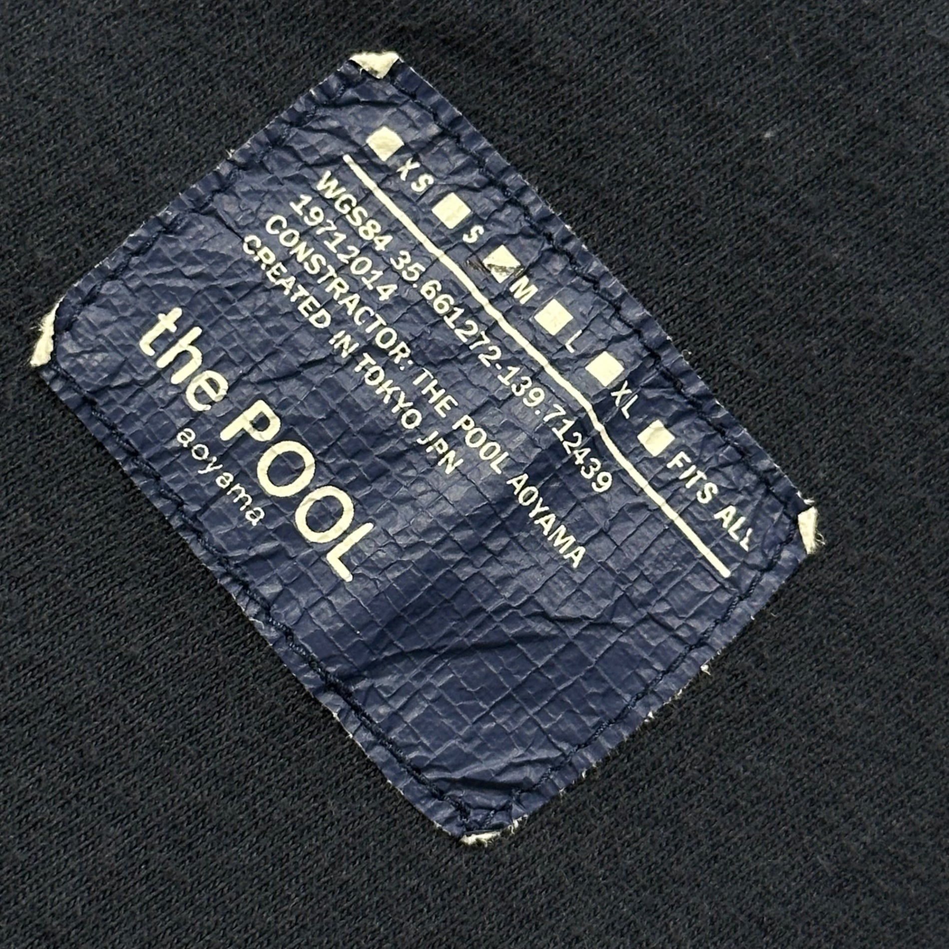 THE POOL AOYMA(ザプールアオヤマ) Front logo print T-shirt フロント ロゴ プリント Tシャツ 21290 M ネイビー