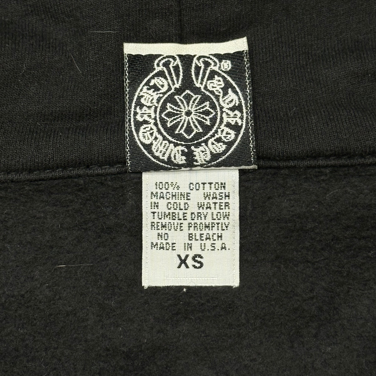 CHROME HEARTS(クロムハーツ) 1990's Dagger-Charm Zip-Front Back-Print Zip Hoodie ダガー チャーム ジップ フロント バック プリント ジップ パーカー XS ブラック×ホワイト 90s アーカイブ 稀少
