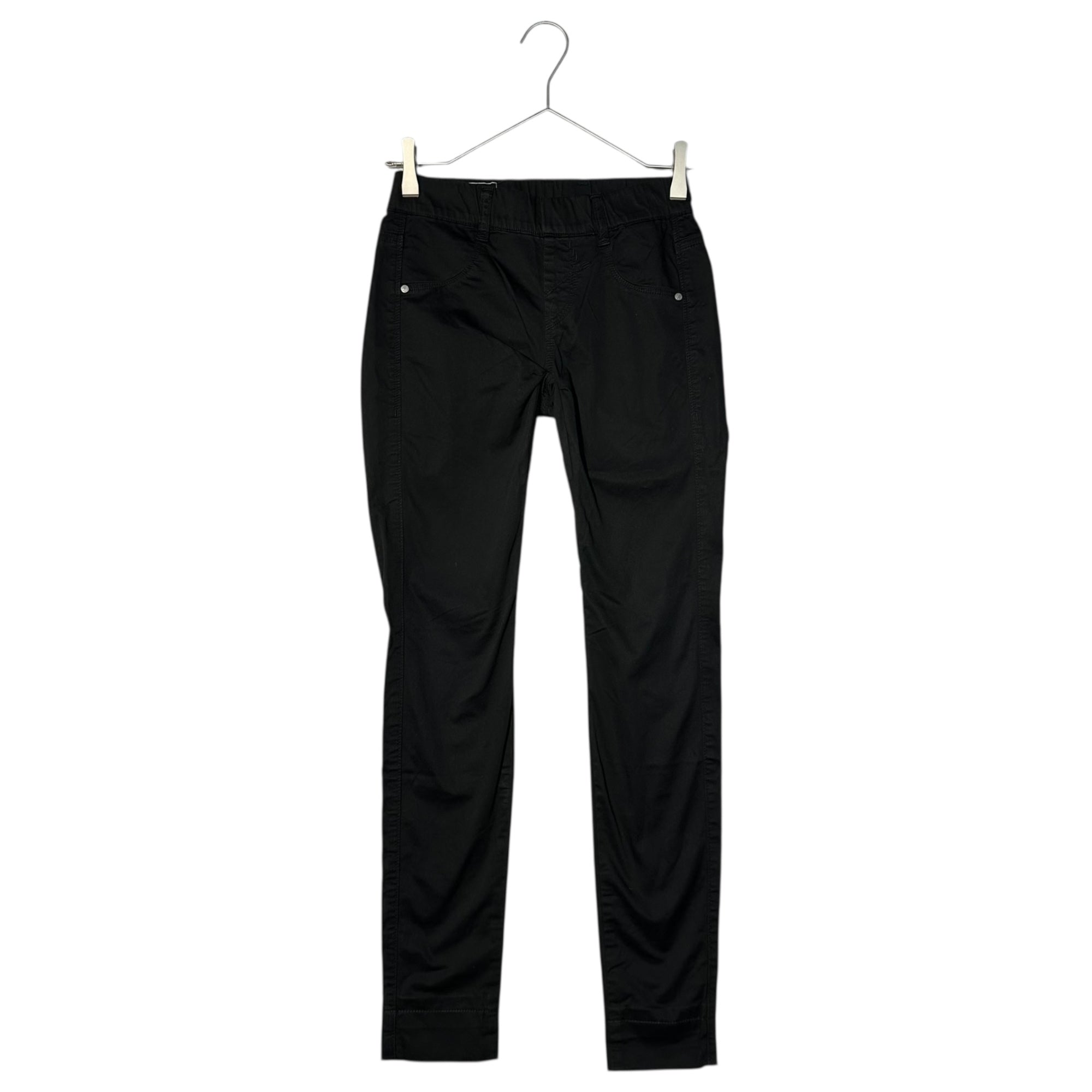 MARITHE FRANCOIS GIRBAUD(マリテフランソワジルボー) 00's Line Hem Print Cotton Stretch Skinny Pants 裾 ライン プリント コットン ストレッチ スキニー パンツ F5-2724 SS ブラック Y2K