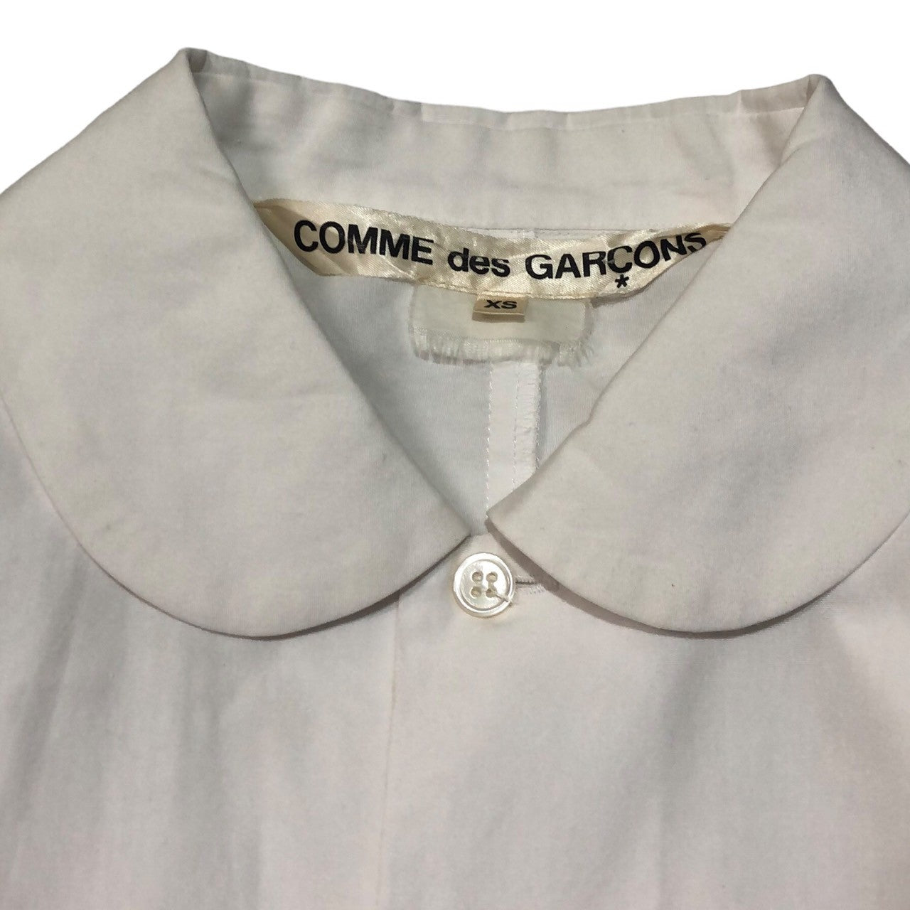 COMME des GARCONS(コムデギャルソン) 15AW Round collar short length long sleeve shirt/丸襟ショート丈長袖シャツ/ブラウス GP-B020 XS ホワイト
