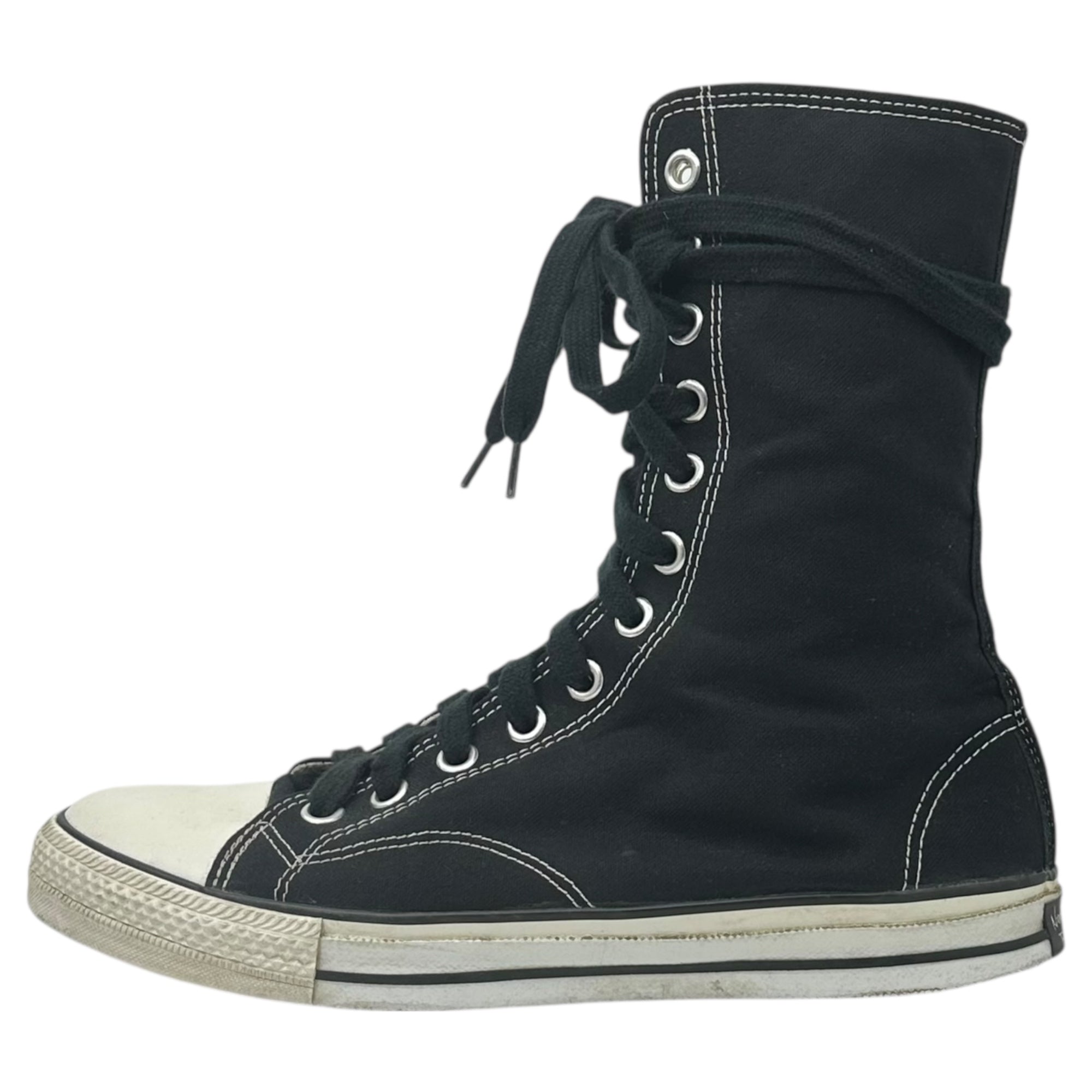 NUMBER (N)INE(ナンバーナイン) 04SS DREAM BABY DREAM期 Side-Zip High-Top Sneakers サイドジップ ハイカット スニーカー 8(26cm程度) ブラック×ホワイト アーカイブ