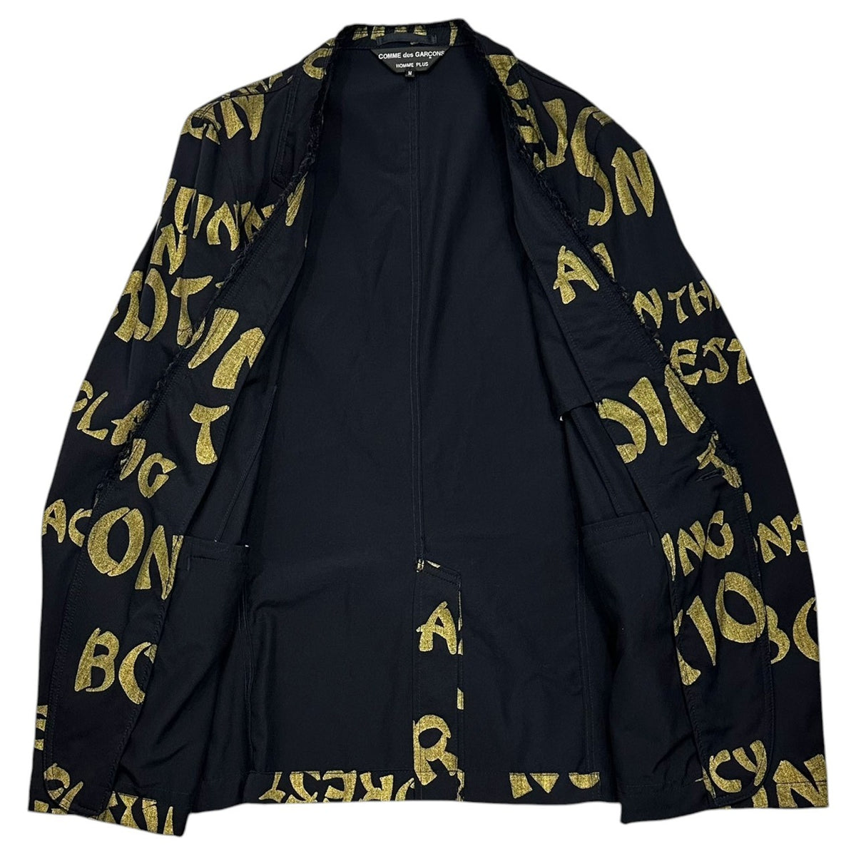 COMME des GARCONS HOMME PLUS(コムデギャルソンオムプリュス) 2007SS Golden Boy Era Painted Tailored Jacket ゴールデンボーイ期 ペイント テーラード ジャケット PS-J081 M ブラック×ゴールド AD2006 00s アーカイブ