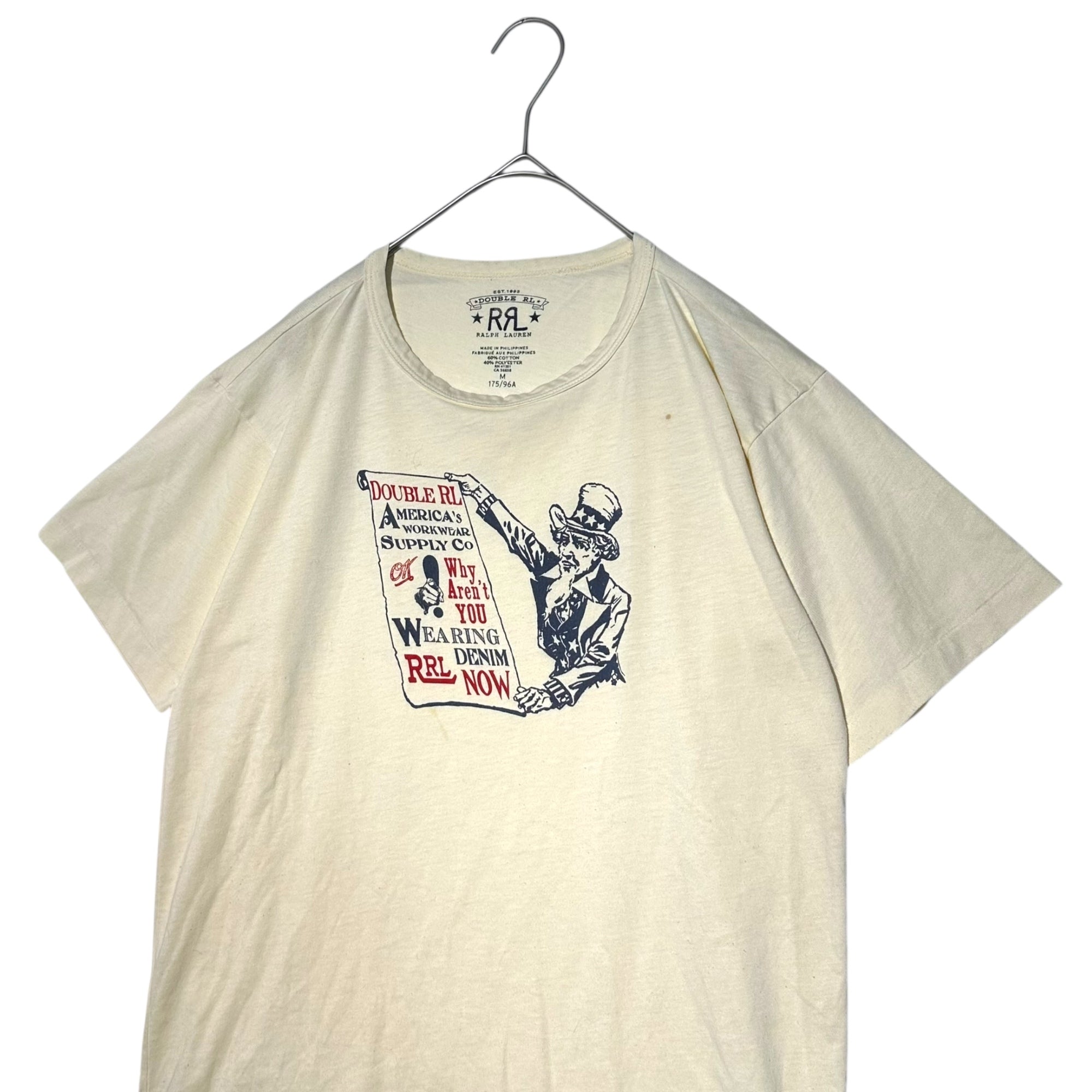 RRL(ダブルアールエル) Printed T-shirt プリント Tシャツ M アイボリー