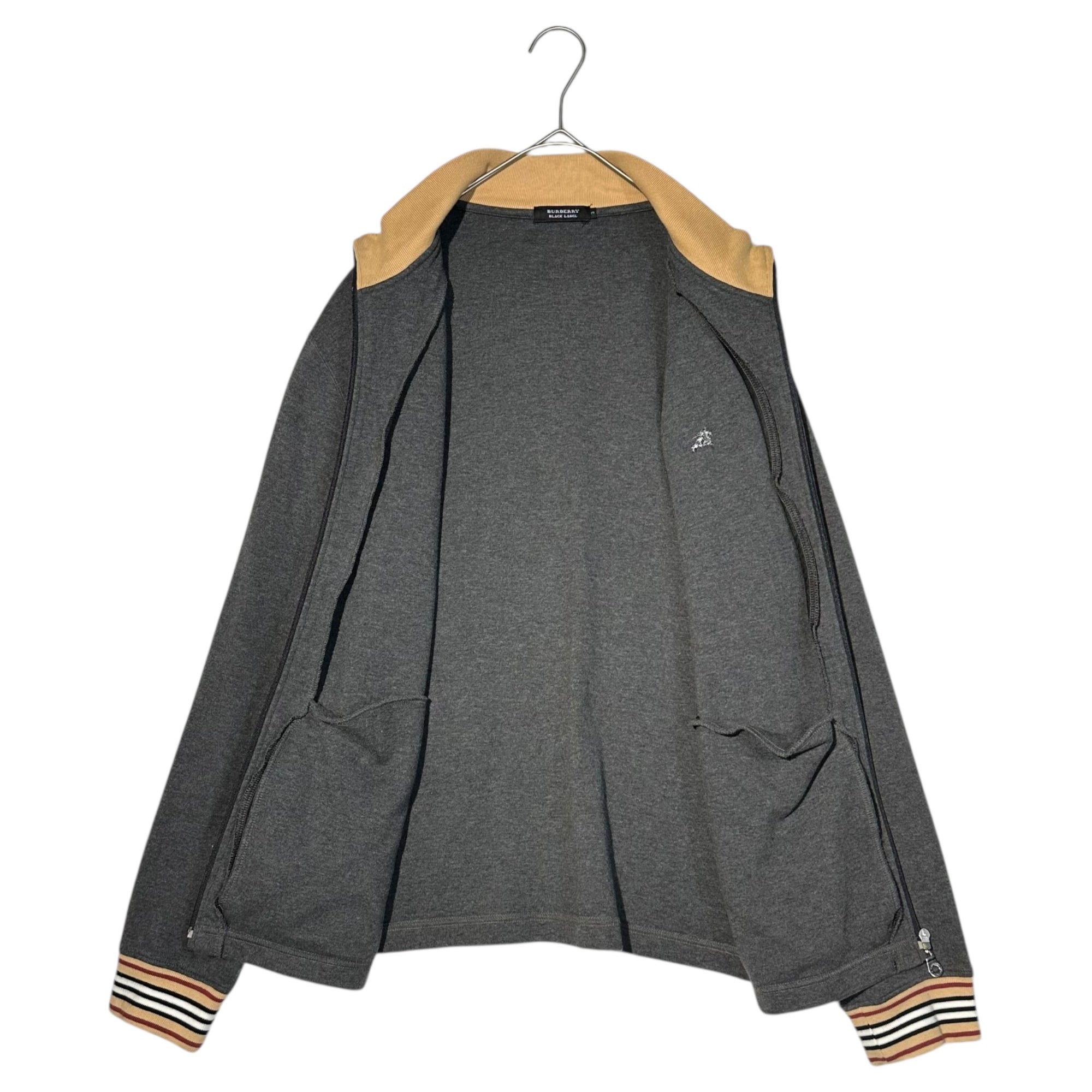 BURBERRY BLACK LABEL(バーバリーブラックレーベル) Horse Logo Embroidered Track Jacket ホース ロゴ 刺繍 トラック ジャケット BMV61-401-07 3(L程度) グレー スウェット ジャージ