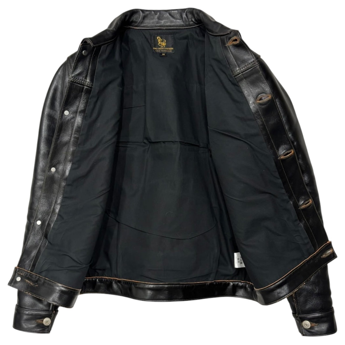FINE CREEK LEATHERS(ファインクリークレザーズ) Richmond TYPE1 LEATHER JKT - Horsehide リッチモンド ホース レザー ジャケット 38 ブラック