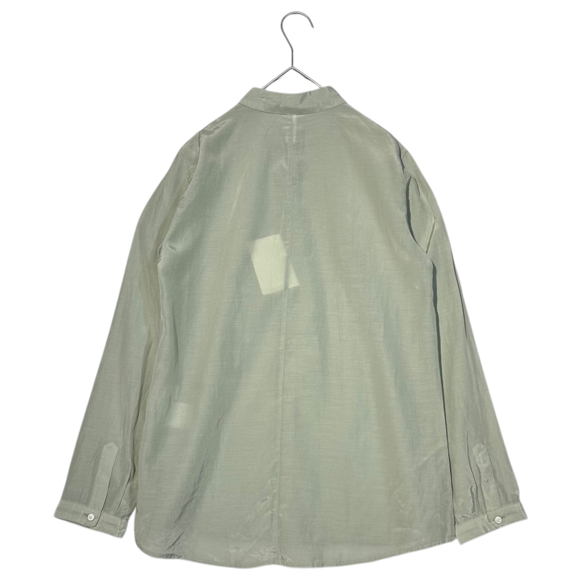 NO CONTROL AIR(ノーコントロールエアー) Cupra Cotton Long Sleeve Shirt Blouse キュプラ コットン 長袖 シャツ ブラウス S12-S61 38(M程度) ミントグリーン タグ付き