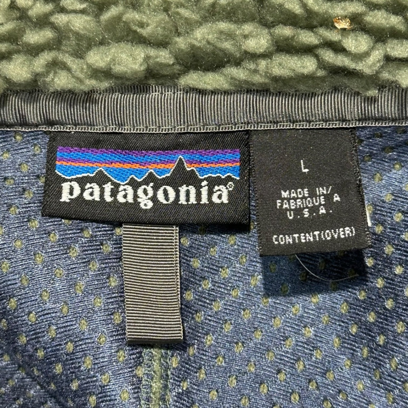 Patagonia(パタゴニア) 2002AW USA made CLASSIC RETRO CARDIGAN クラシック レトロ カーディガン 23024 L モスグリーン 00's USA製 ヴィンテージ ボア フリース ジャケット