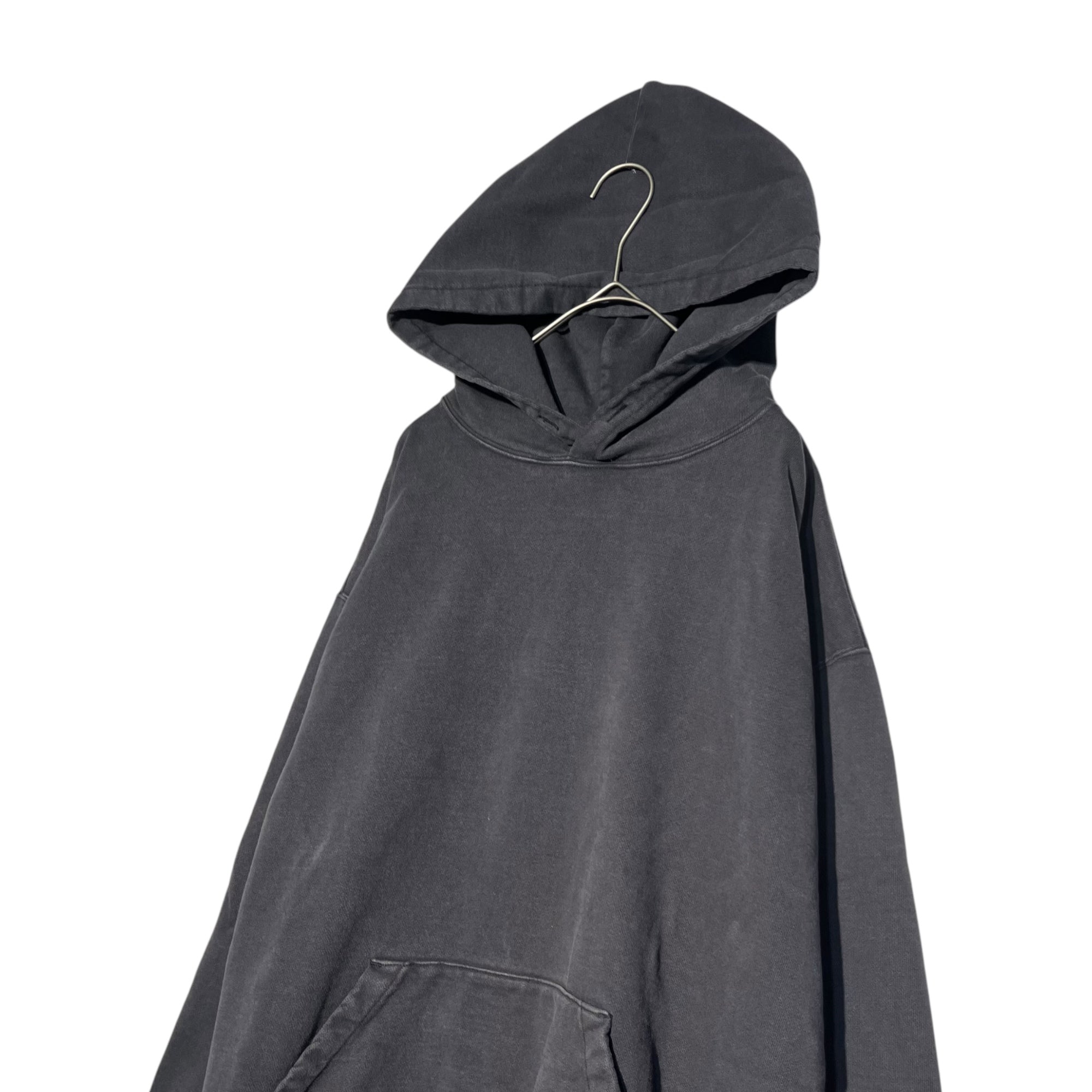 UNUSED(アンユーズド) 23SS Overdyed hoodie【ASH】 製品染め フーディ パーカー アッシュ US2300 2(M程度) ブラック 参考定価34,100円(税抜)