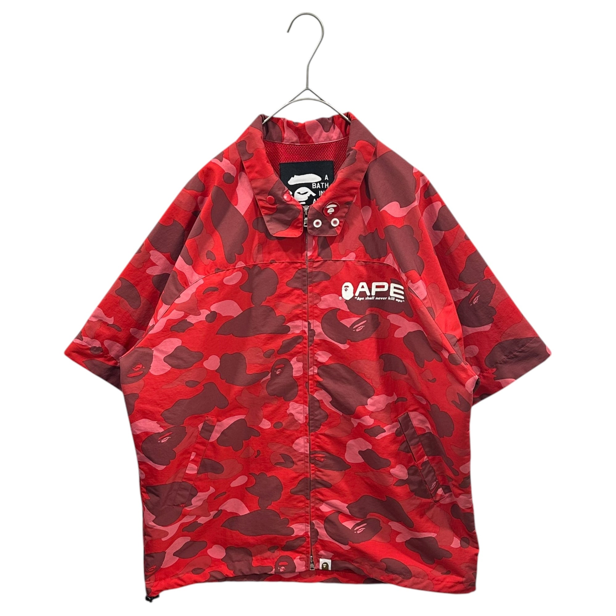 A BATHING APE(アベイシングエイプ) 2005'S Color Camouflage Zip-Up Coach Jacket カラー カモ ジップアップ コーチ ジャケット  M レッド 00's アーカイブ