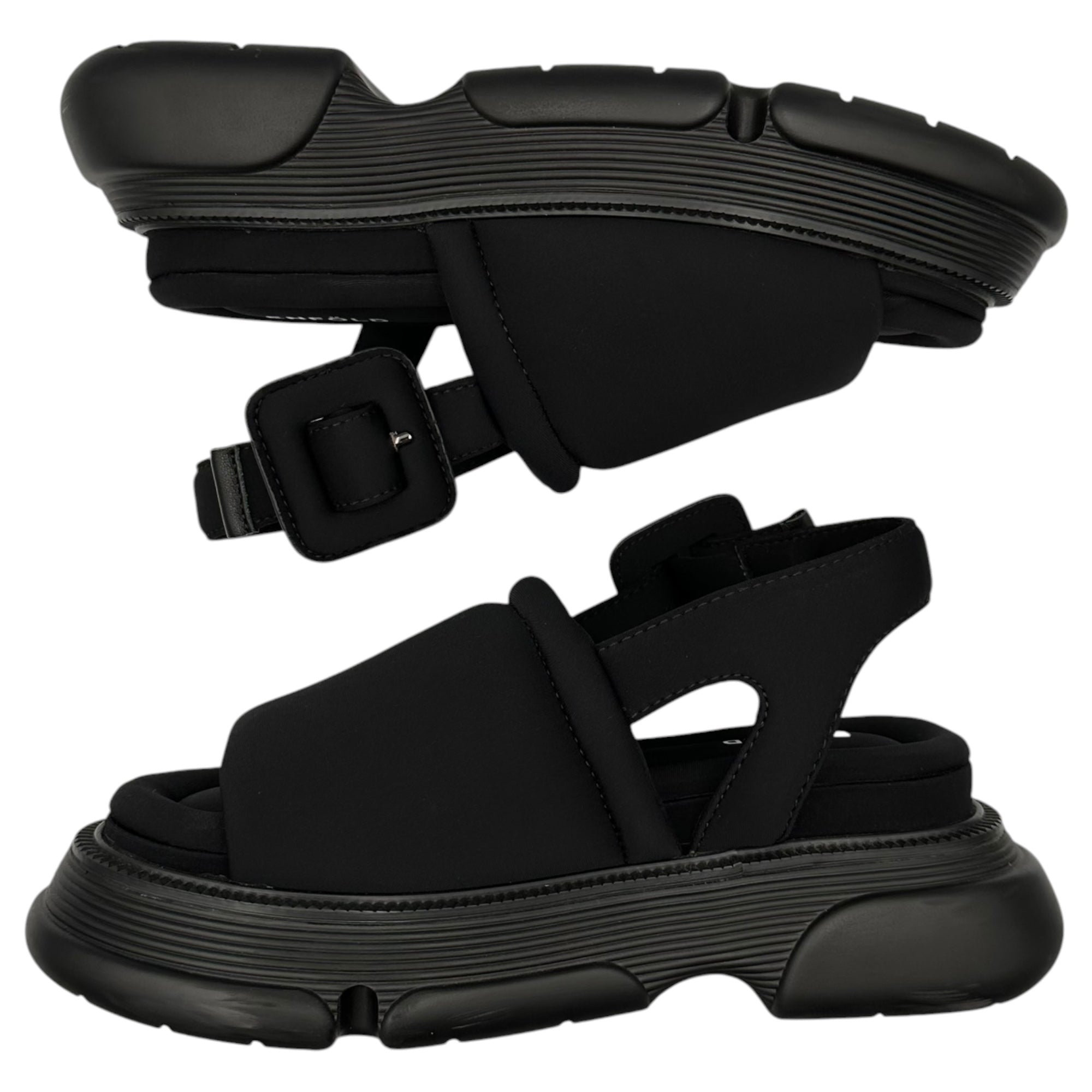 ENFOLD(エンフォルド) FLOAT-SOLE SANDALS フロートソールサンダル 300FA255-0300 38(24cm程度) ブラック