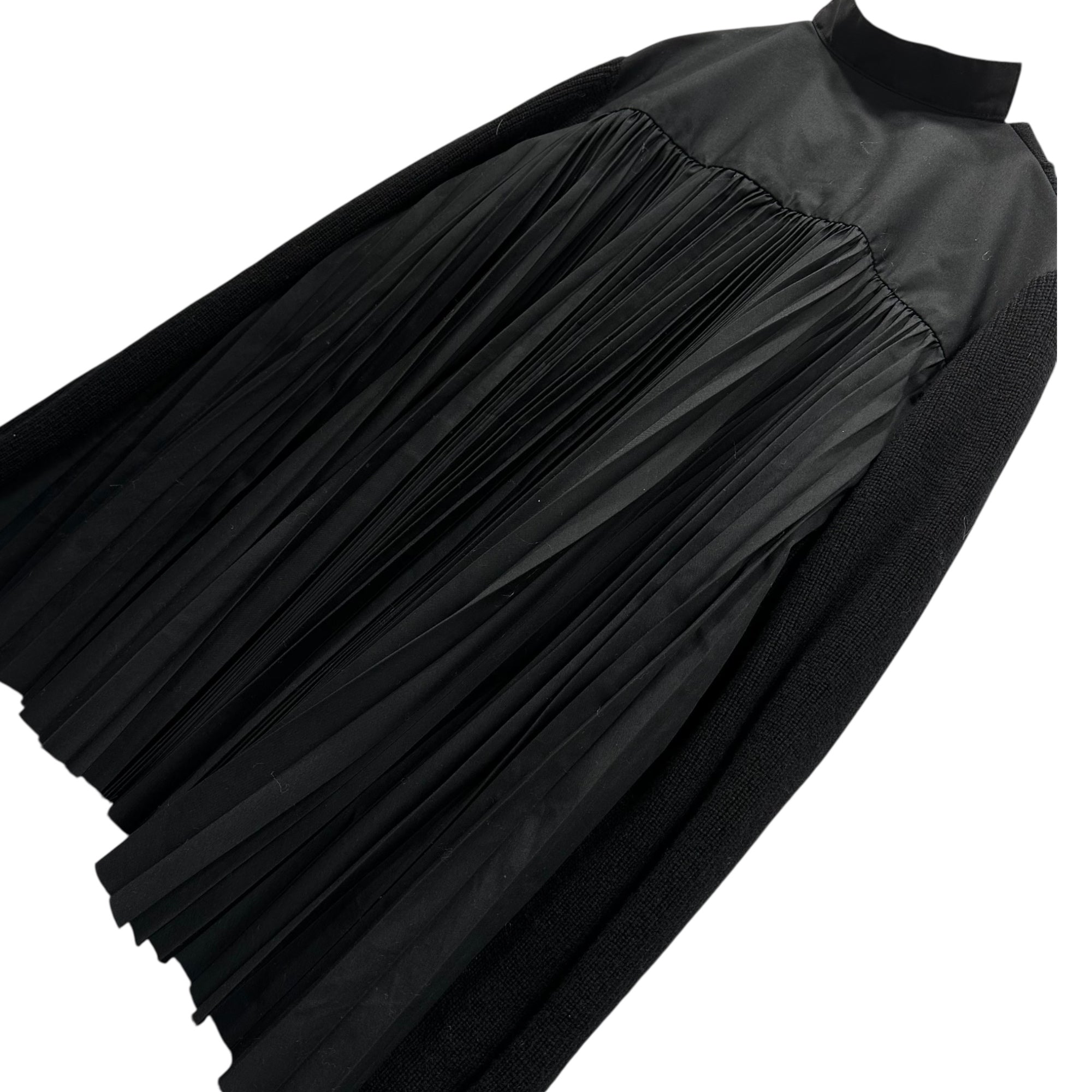 sacai(サカイ) 24AW Cotton Pleated Stripe Poplin Cardigan コットン プリーツ ストライプ ポプリン カーディガン SCW-255 1(S程度) ブラック AD2024