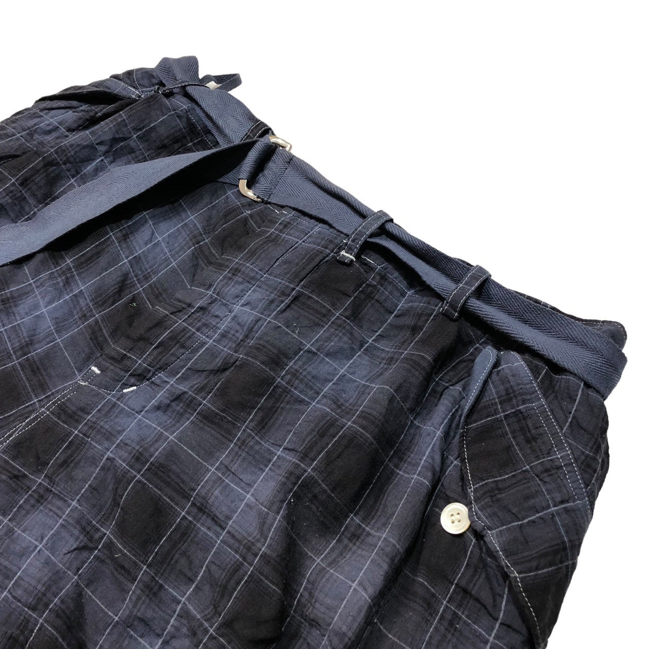 sacai(サカイ) 12SS cotton poly check shorts コットン ポリ チェック ショーツ ハーフパンツ 12-00251M SIZE 1(S) ブラック×パープル