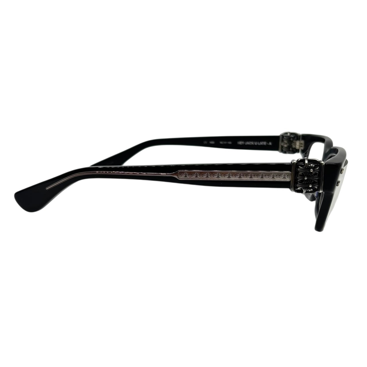 CHROME HEARTS(クロムハーツ) HEY JACK U LATE-A スクエア フレーム メガネ 55□17-153 ブラック 伊達 眼鏡 サングラス