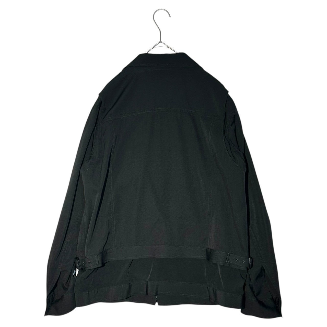YOHJI YAMAMOTO NOIR(ヨウジヤマモトノアール) Wool gabardine zip-up layered long-sleeved jacket ウール ギャバジン ジップアップ レイヤード 長袖 ジャケット NN-J06-810 2(M程度) ブラック 男性着用可能