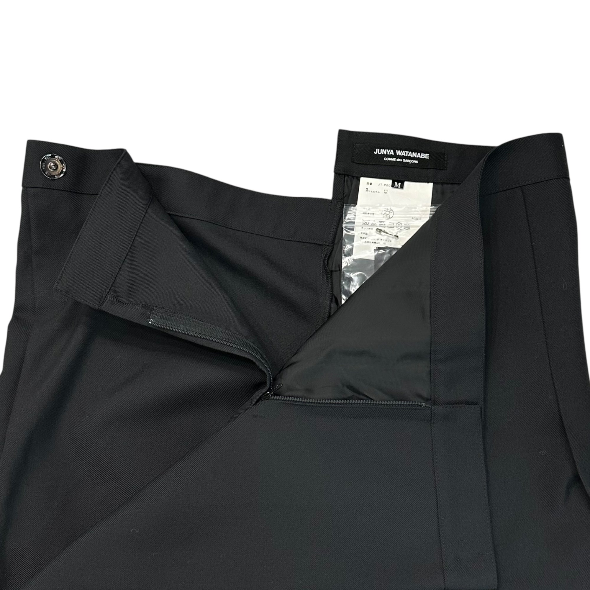 COMME des GARCONS JUNYA WATANABE(コムデギャルソンジュンヤワタナベ) 17AW Wrap-around Design Pleated Wool Skirt 折り返し デザイン プリーツ ウール スカート JT-P009 M ブラック AD2017