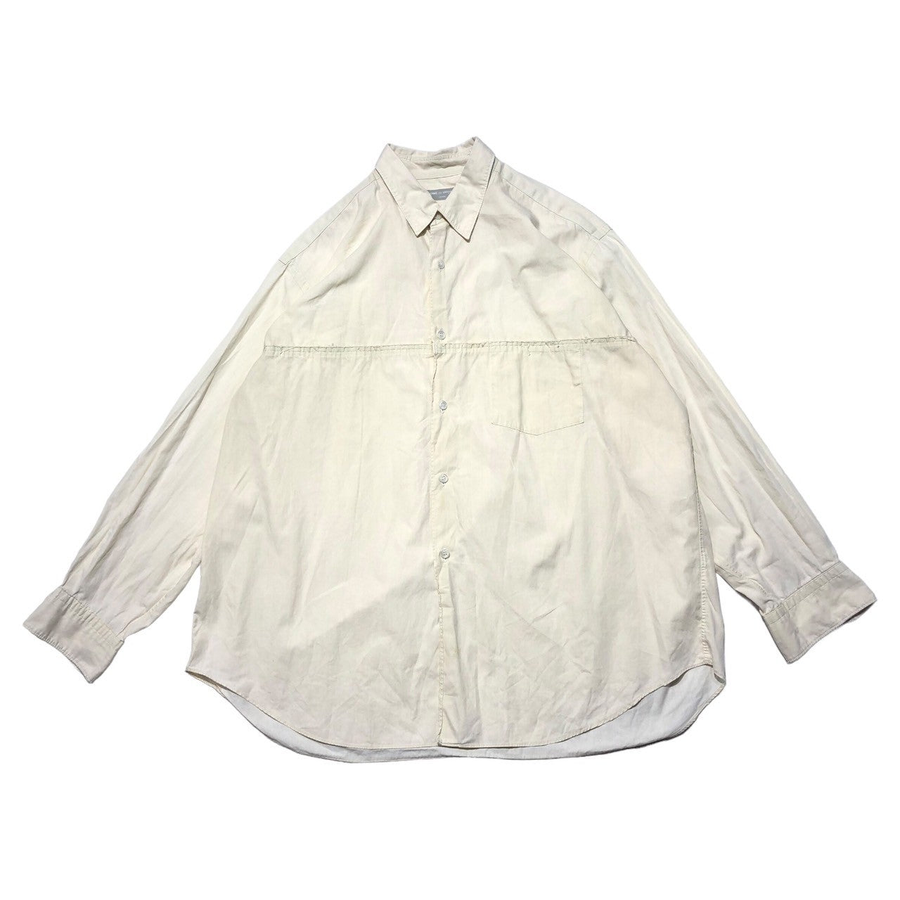 COMME des GARCONS HOMME(コムデギャルソンオム) 80~90's  vintage cotton overshirt ヴィンテージ コットン オーバーシャツ 切りっぱなし 無地 切替 ベージュ