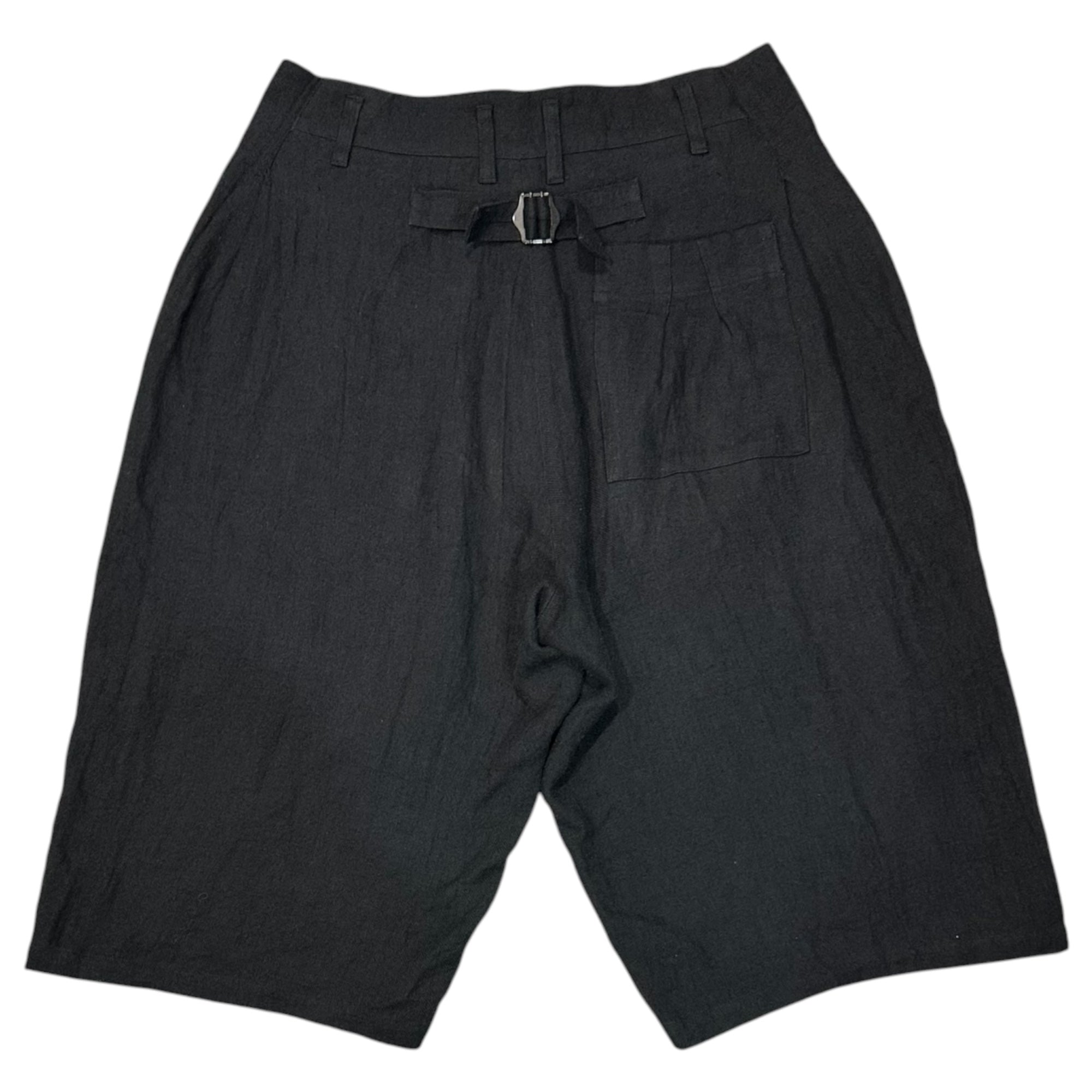 YOHJI YAMAMOTO POUR HOMME(ヨウジヤマモトプールオム) 2019SS Linen Wide Shorts リネン ワイド ショーツ ハーフパンツ HD-P62-315 2(M程度) ブラック