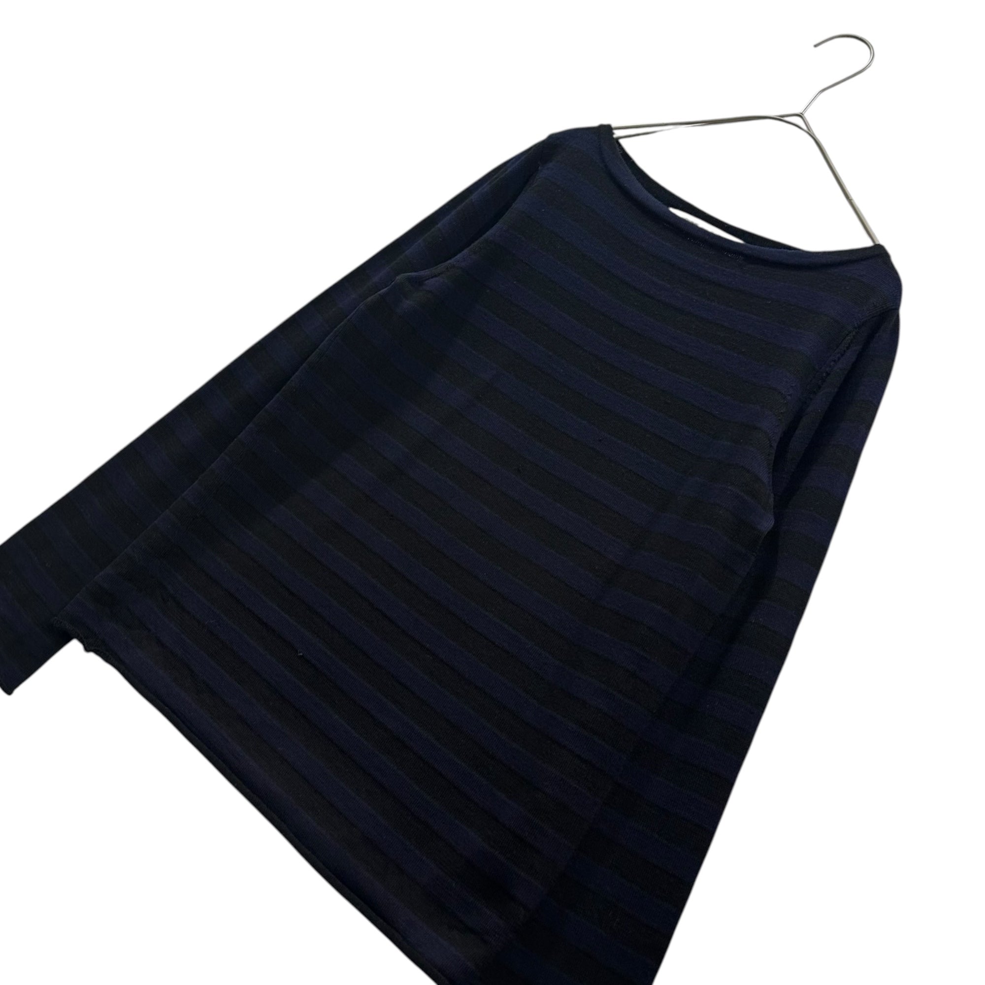COMME des GARCONS COMME des GARCONS(コムデギャルソンコムデギャルソン) 11AW Striped Wool Sweater ボーダー ウール ニット XS パープル×ブラック AD2011