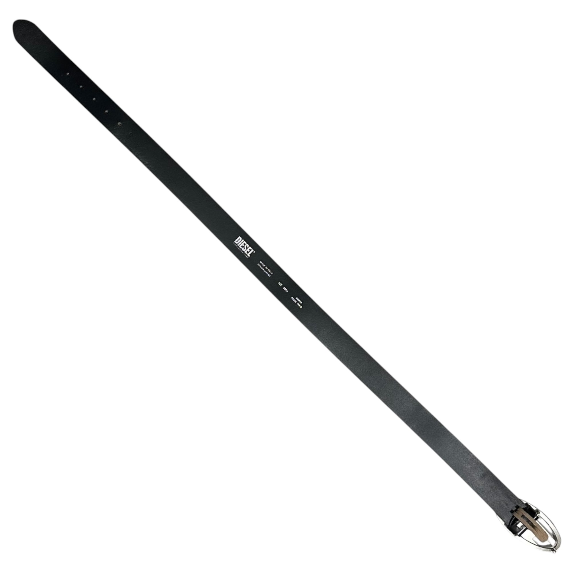 DIESEL(ディーゼル) B-1DR D バックル レザー ベルト X08516 85/34 ブラック