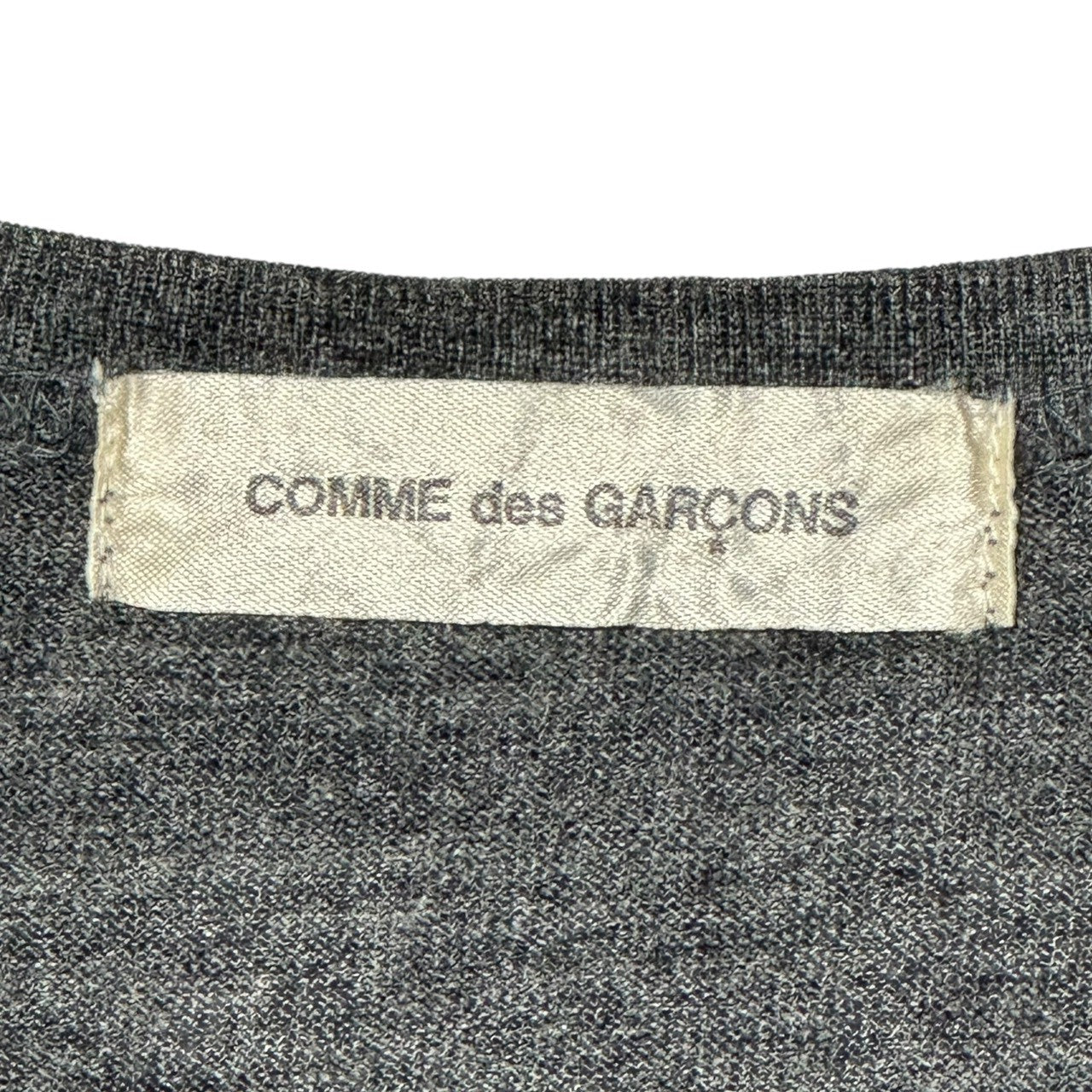 COMME des GARCONS(コムデギャルソン) 03AW  Lamé brand logo wool top ラメ ブランド ロゴ ウール カットソー GK-T038 表記無(M程度) グレー AD2003