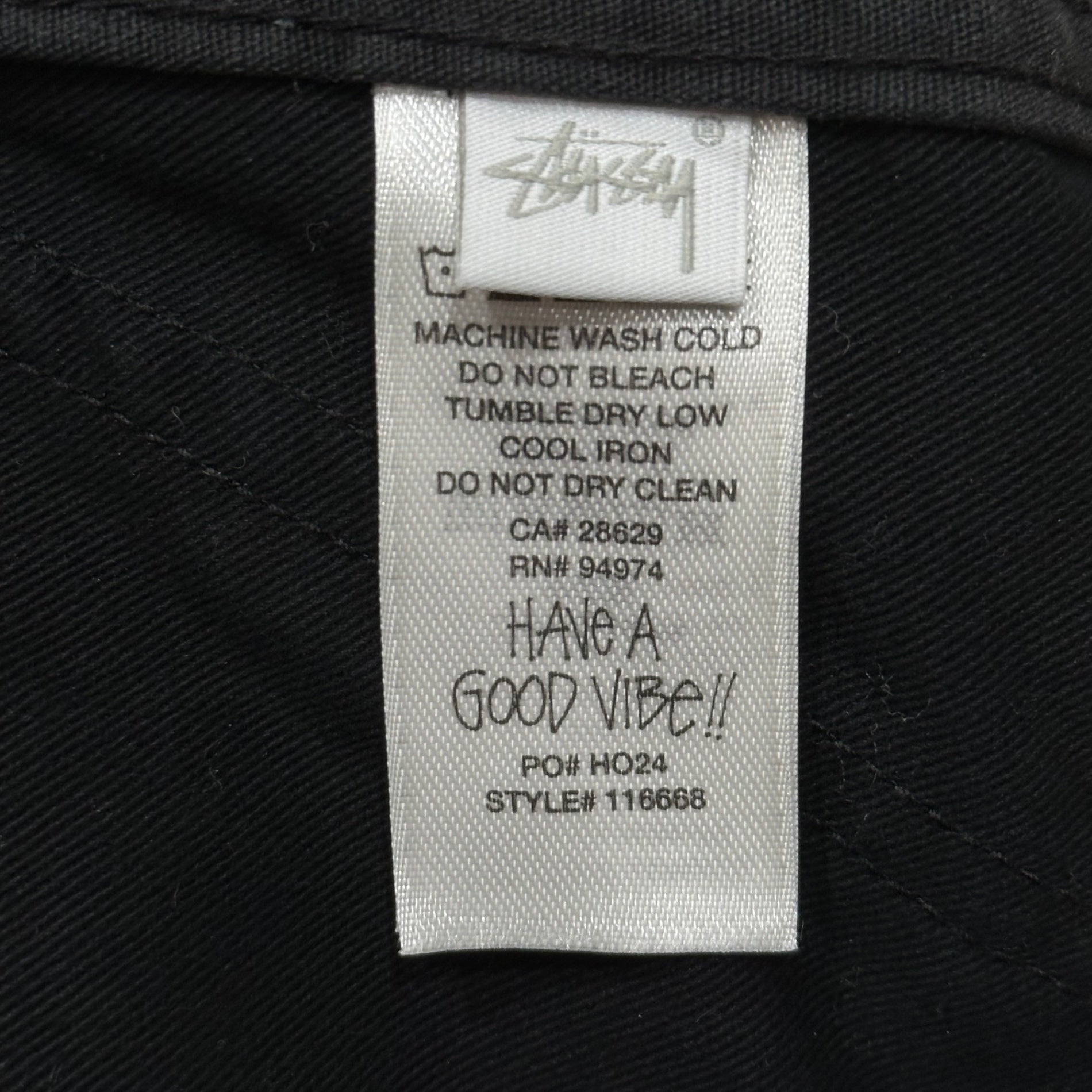 STUSSY(ステューシー) Cotton Cargo Pants コットン カーゴ パンツ 28 ブラック