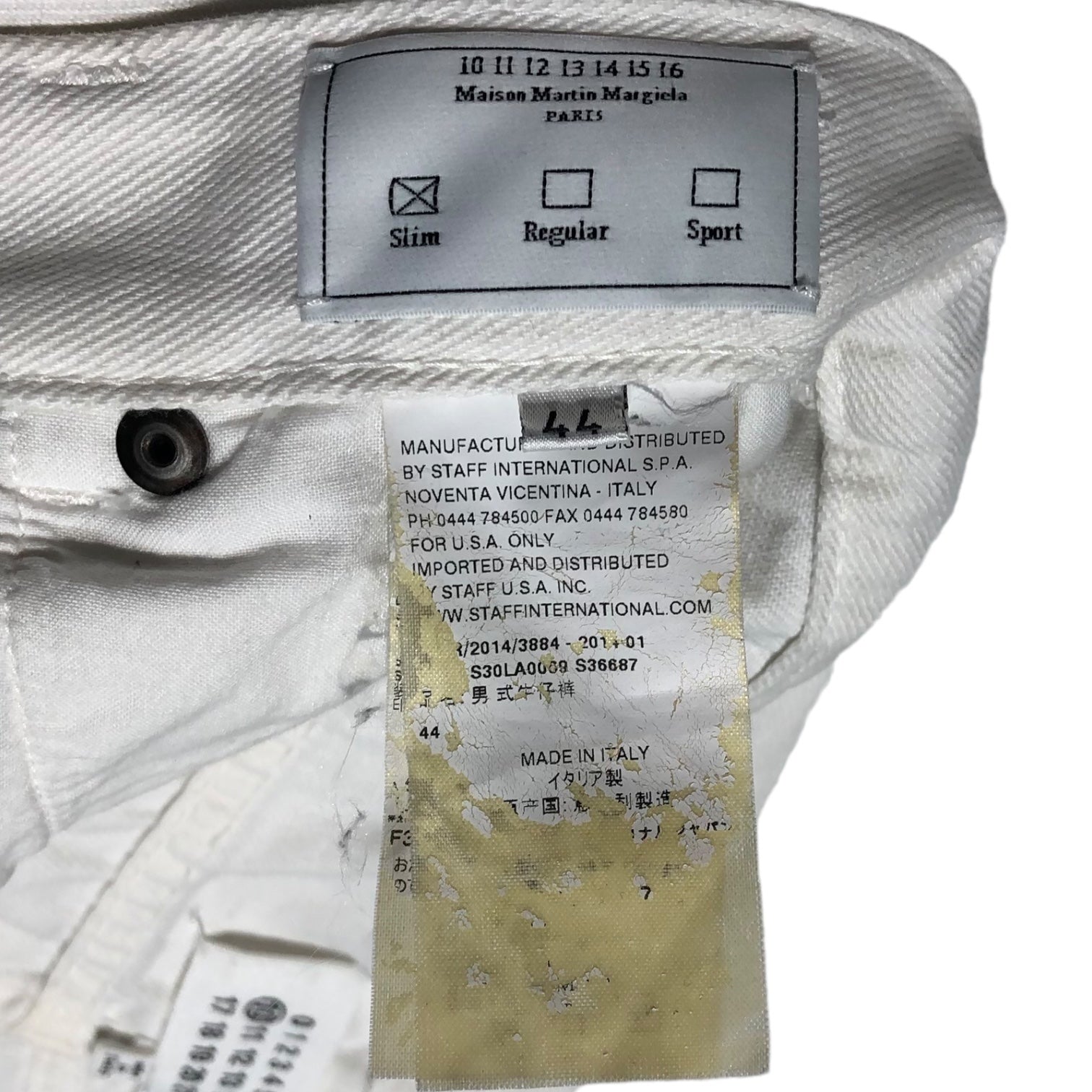 MAISON MARGIELA(メゾンマルジェラ) 14SS  gradient bianchetto denim pants グラデーション ペンキ デニム パンツ S30LA0069 44(S程度) ホワイト×ブラック