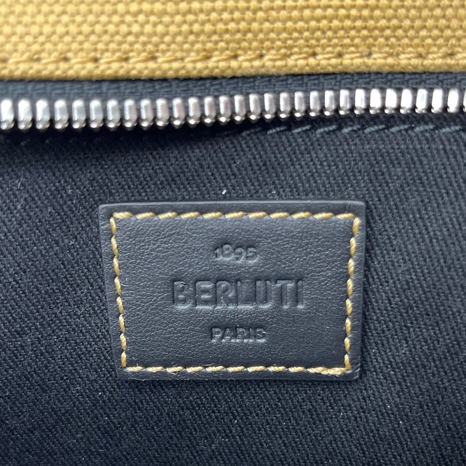 Berluti(ベルルッティ) アンジュール ガリバー レザー キャンバス トート バッグ ベージュ×レザー 2WAY メンズ レディース