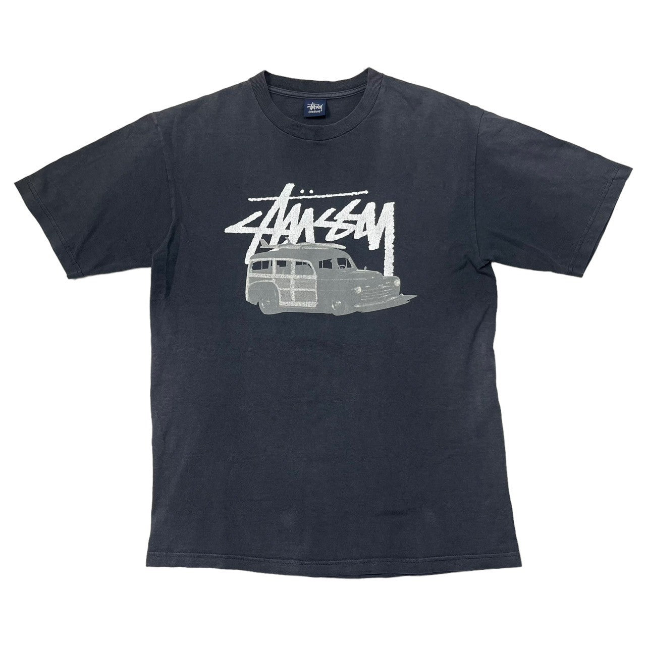 STUSSY(ステューシー) 90's~00's car loaded with surfboards Tシャツ サーフボード 車 紺タグ SIZE M ブラック OLD STUSSY