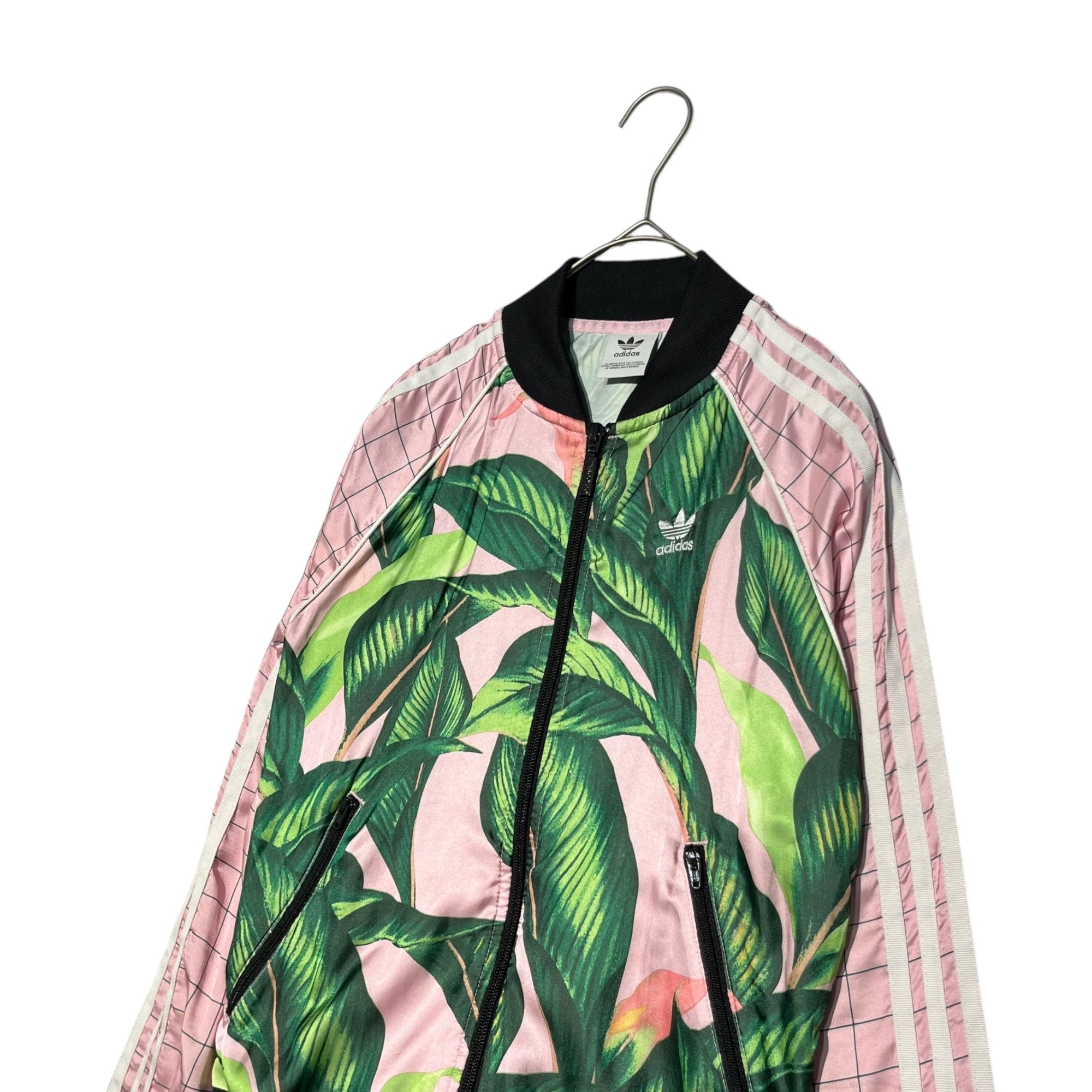 adidas(アディダス) Palm Leaves Pattern Pink ボタニカル 総柄 ブルゾン DH3071 S ピンク×グリーン ジャージ トラック ジャケット