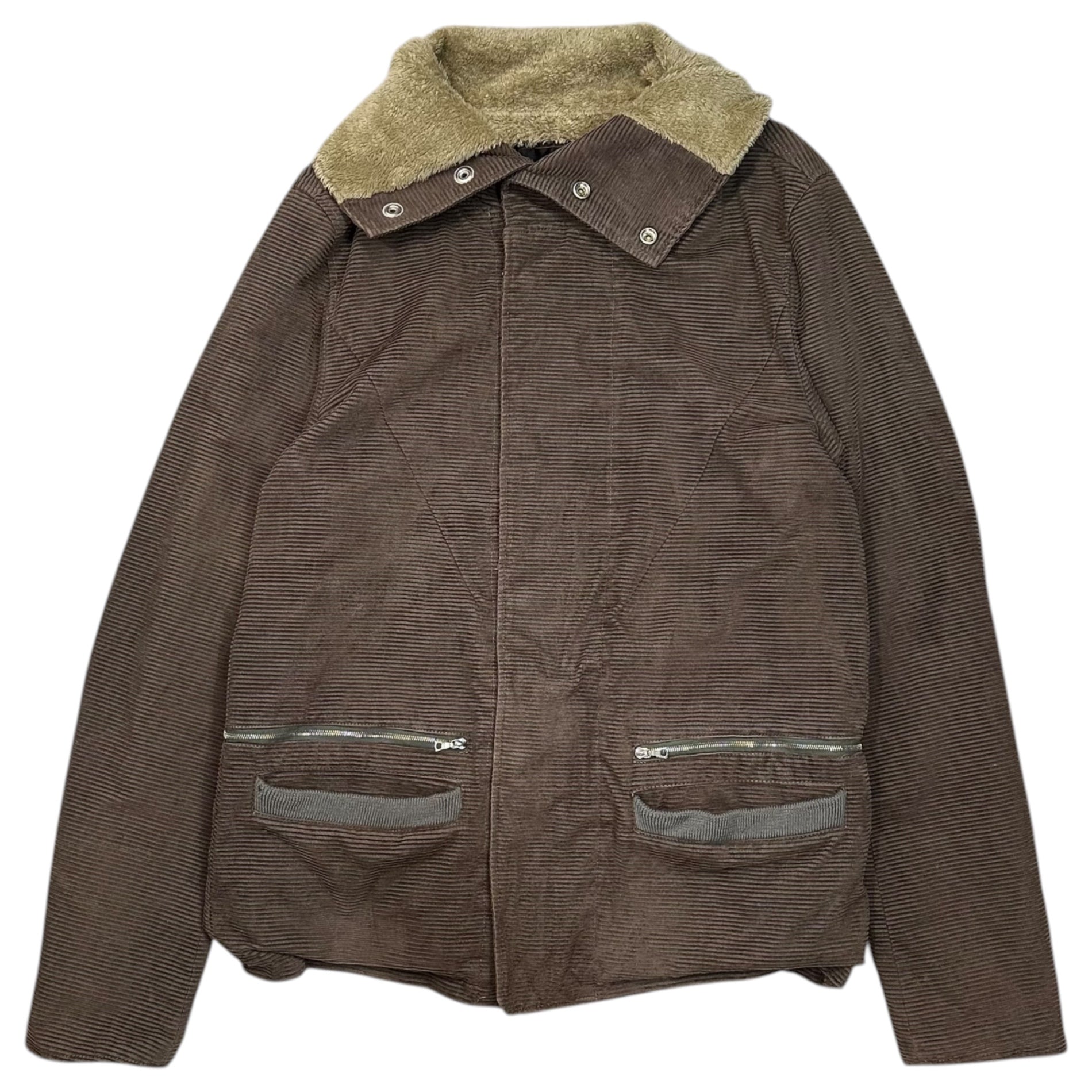 UNDERCOVERISM(アンダーカバイズム) 05AW ARTS&CRAFTS Corduroy Fleece Zip Jacket コーデュロイ ボア ジップ ジャケット 5A215-B8 3 ブラウン 00's アーカイブ