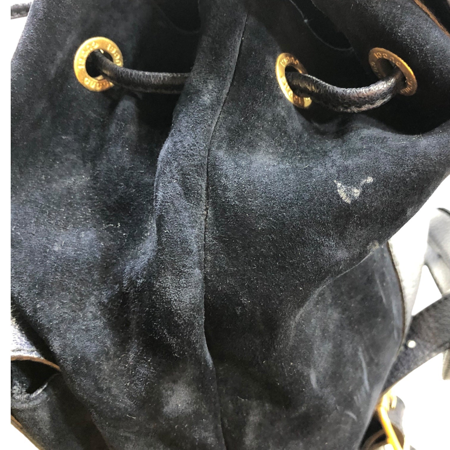 GUCCI(グッチ) vintage suede leather bamboo backpack ヴィンテージ スウェード レザー バンブー リュック 003 1998 0016 ネイビー バックパック 竹 鞄 バッグ